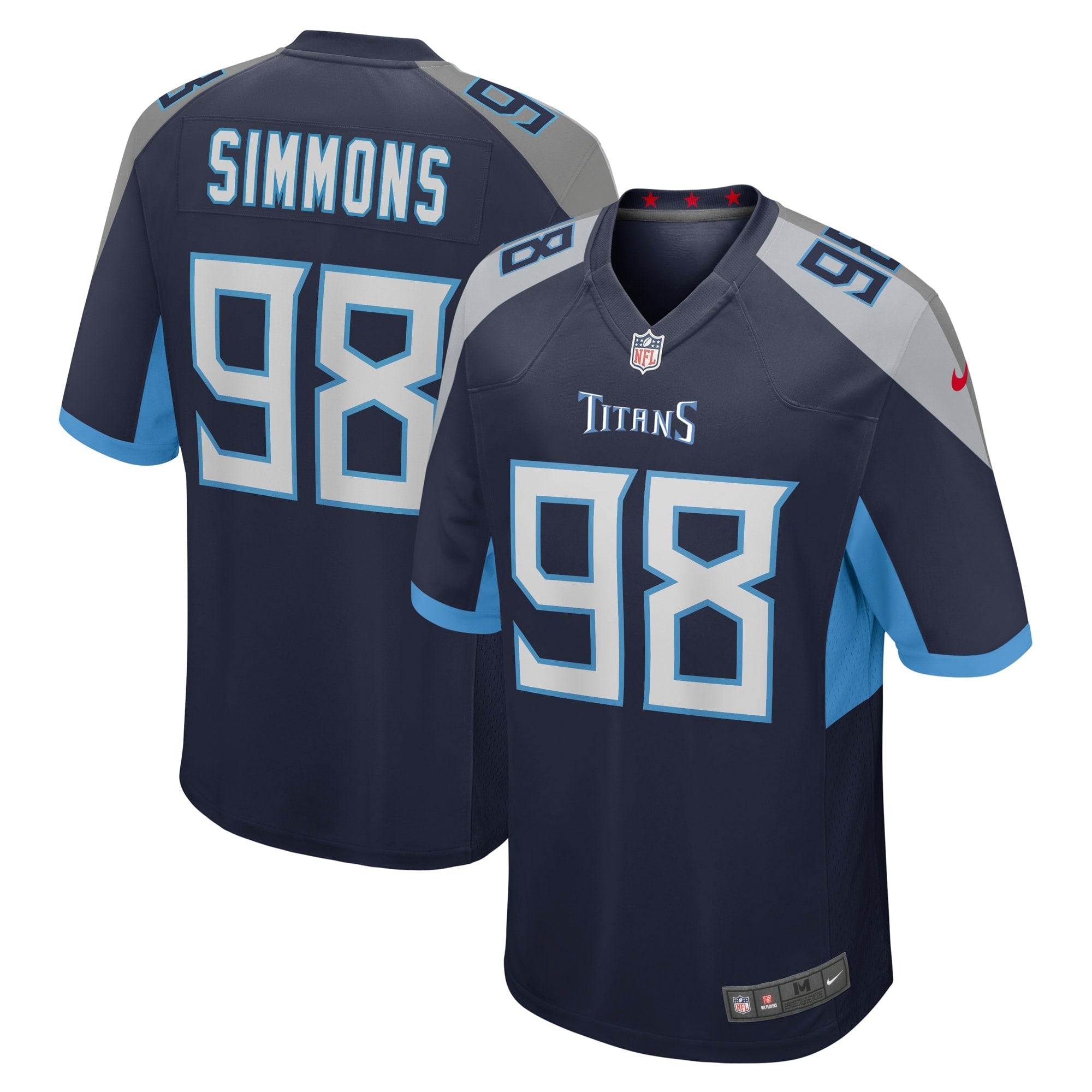 Tennessee Titans Jeffery Simmons Navy Game Jersey