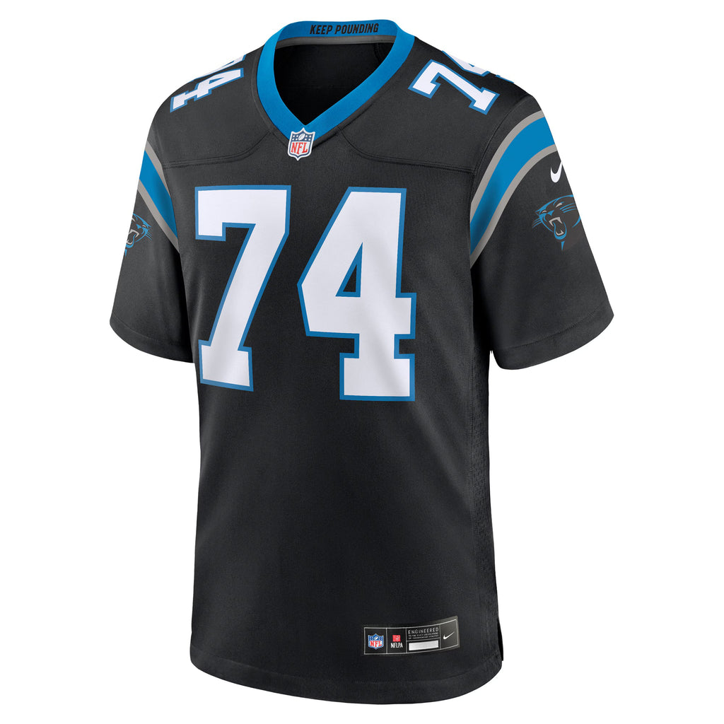 Carolina Panthers Jake Curhan Black Team Game Jersey