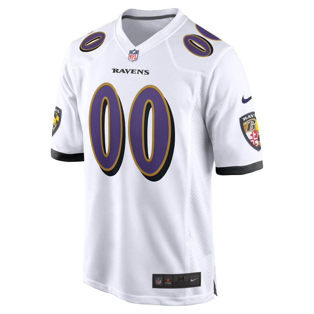 Baltimore Ravens White Custom Game Jersey
