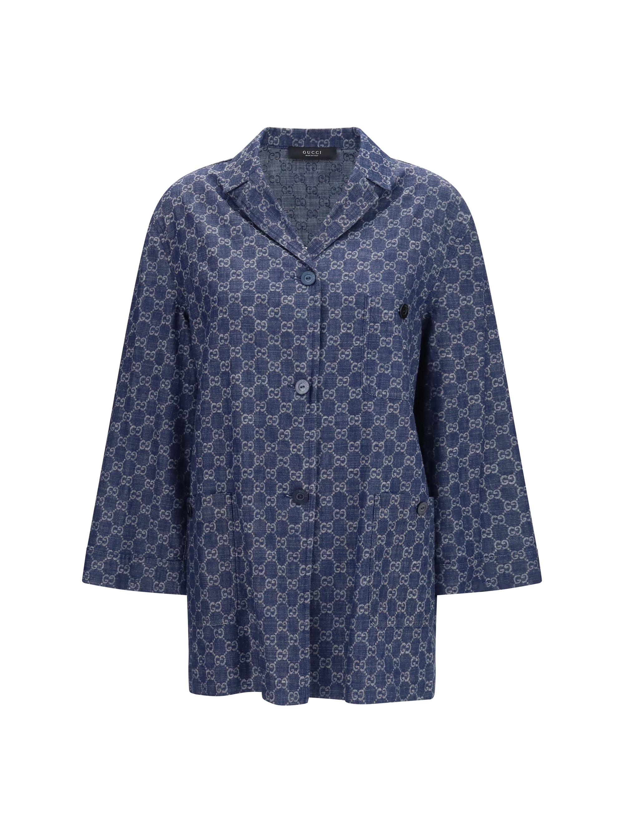 Gucci Women Gg Jacquard Cotton Jacket