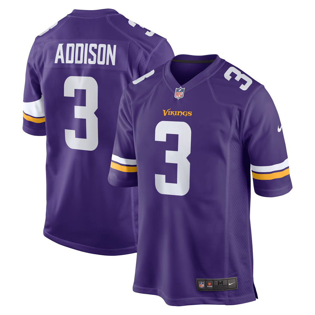 Minnesota Vikings Jordan Addison Purple Game Jersey