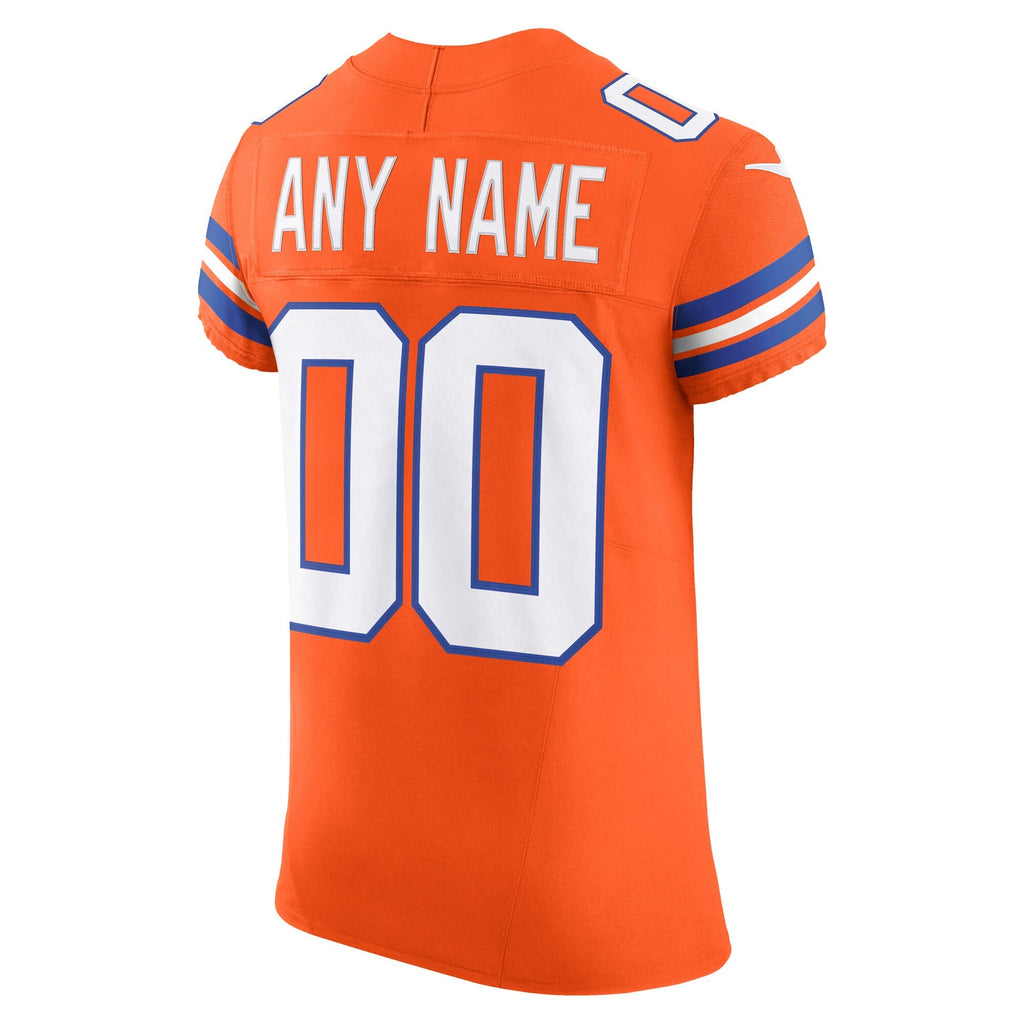 Denver Broncos Orange Alternate 2 Mile High Collection 1977 Throwback Vapor F.U.S.E. Elite Custom Jersey