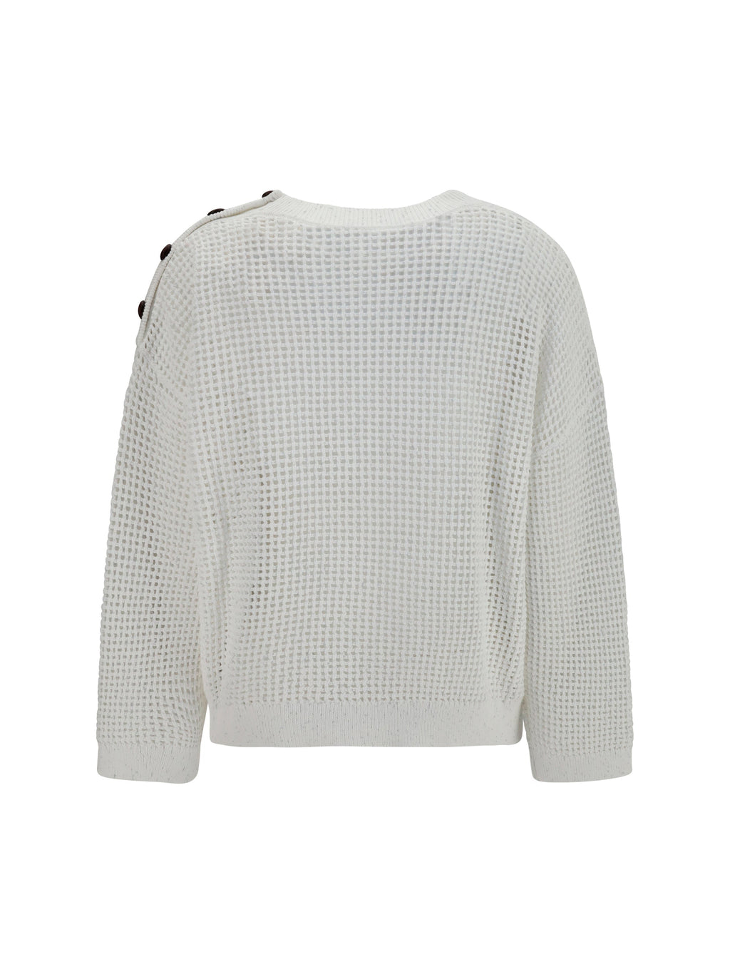 Brunello Cucinelli Women Openwork Sweater With Shoulder Buttons
