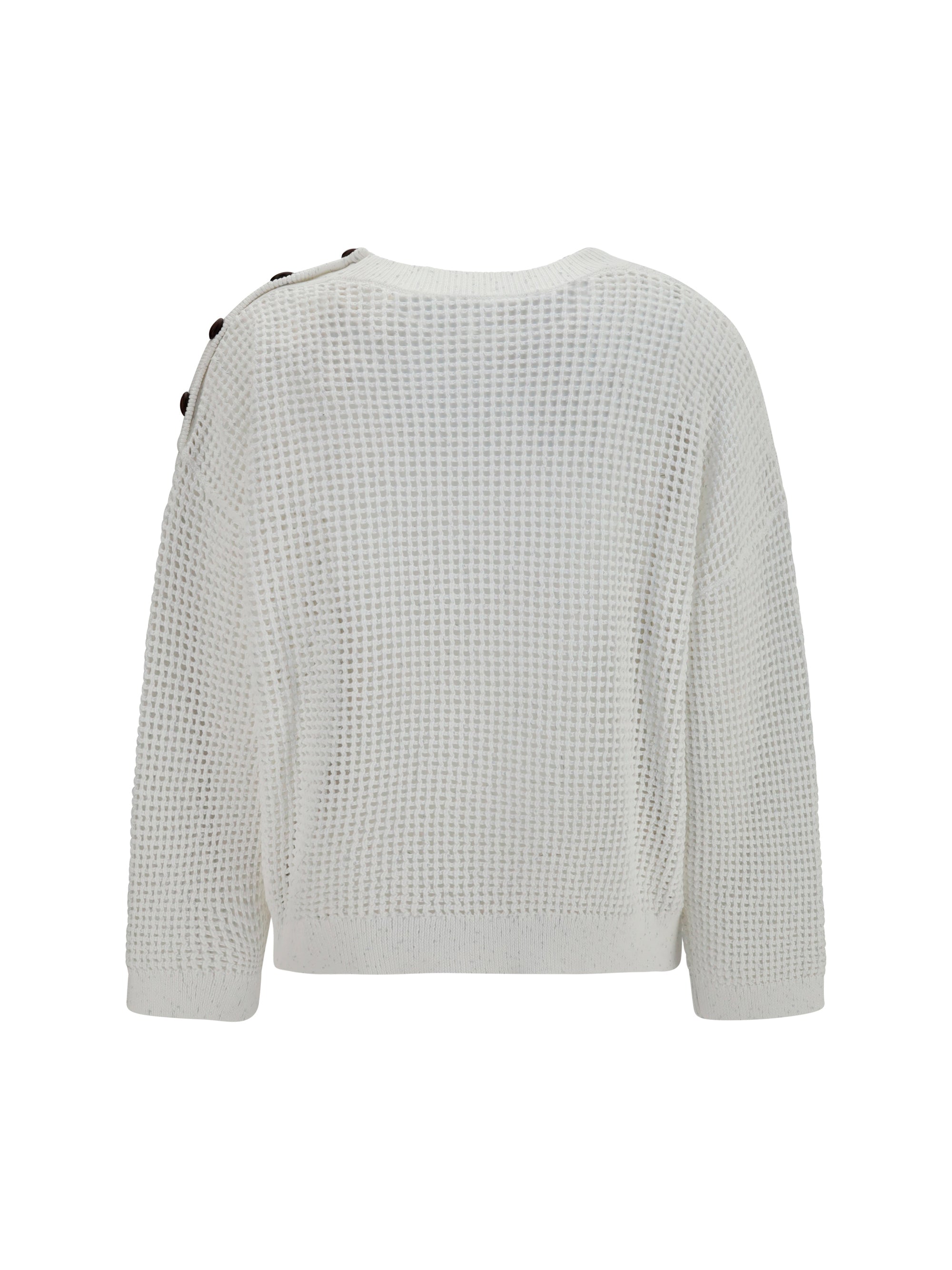 Brunello Cucinelli Women Openwork Sweater With Shoulder Buttons