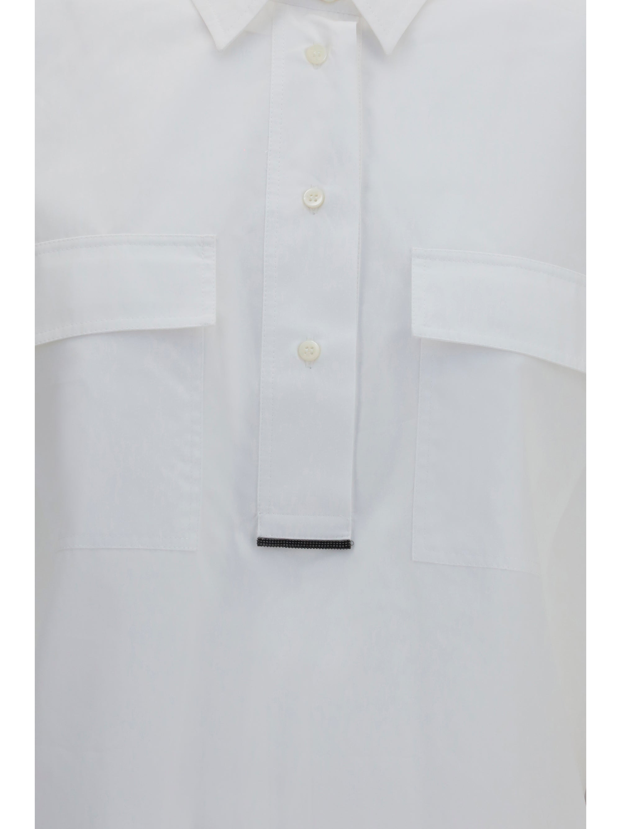 Brunello Cucinelli Women Cotton Shirt With Monili Details