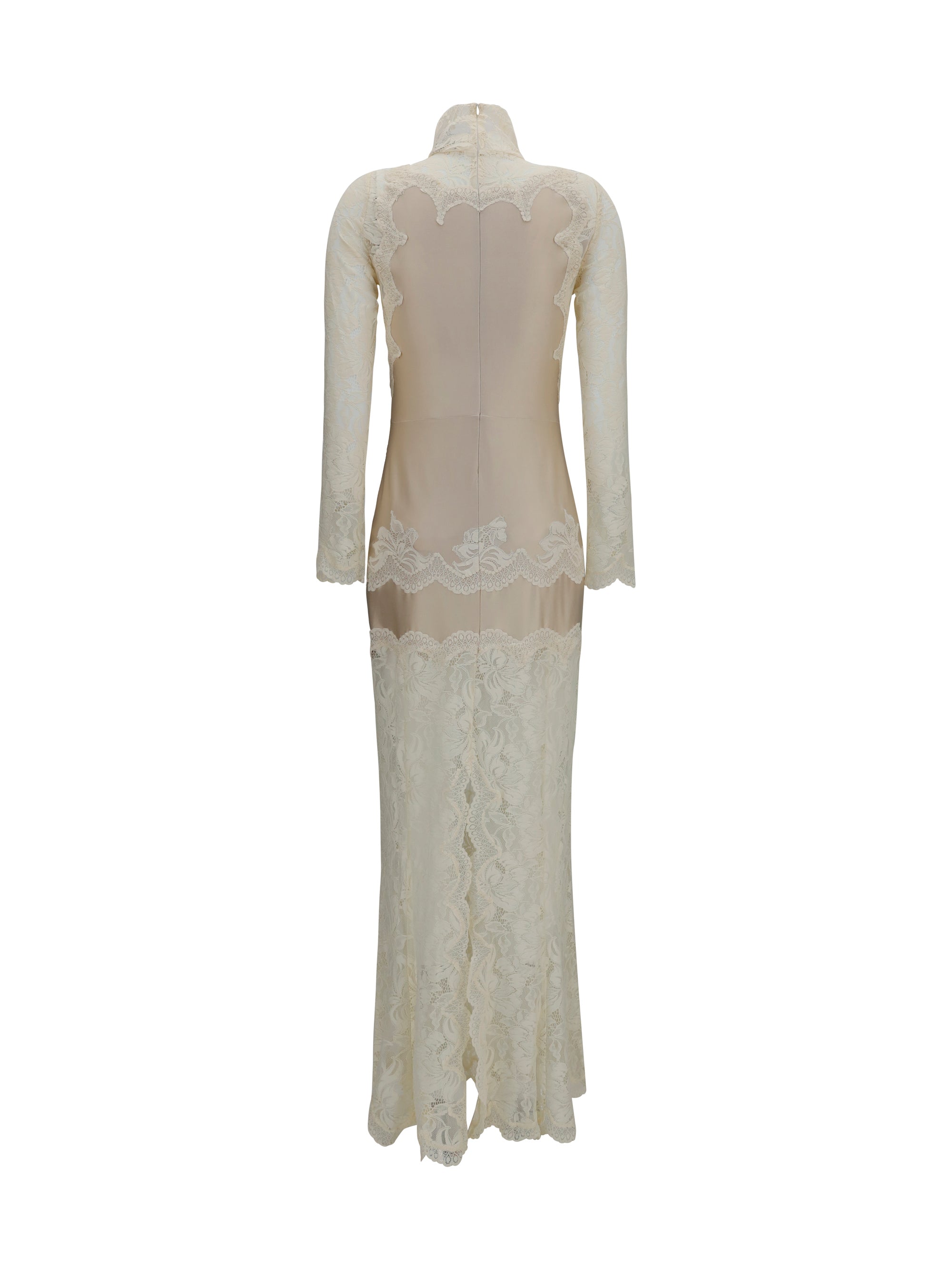 Rabanne Women Long Lace And Jersey Dress
