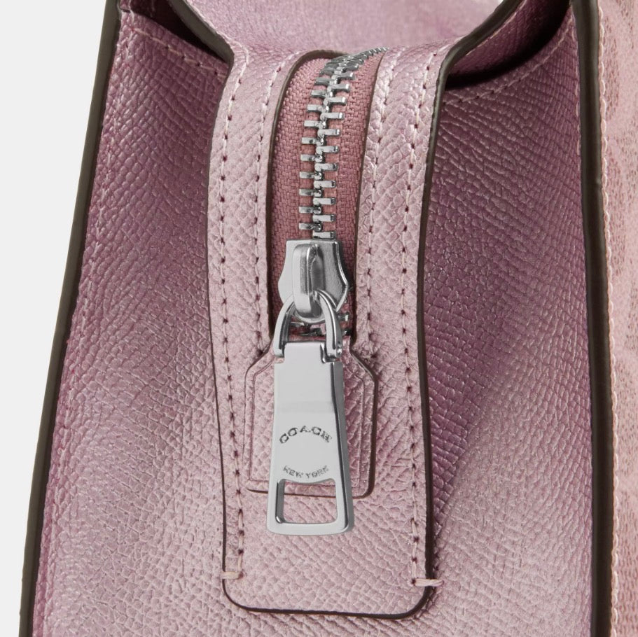 NWT Coach Gia Crossbody Bag In Signature Canvas In Metallic Pink