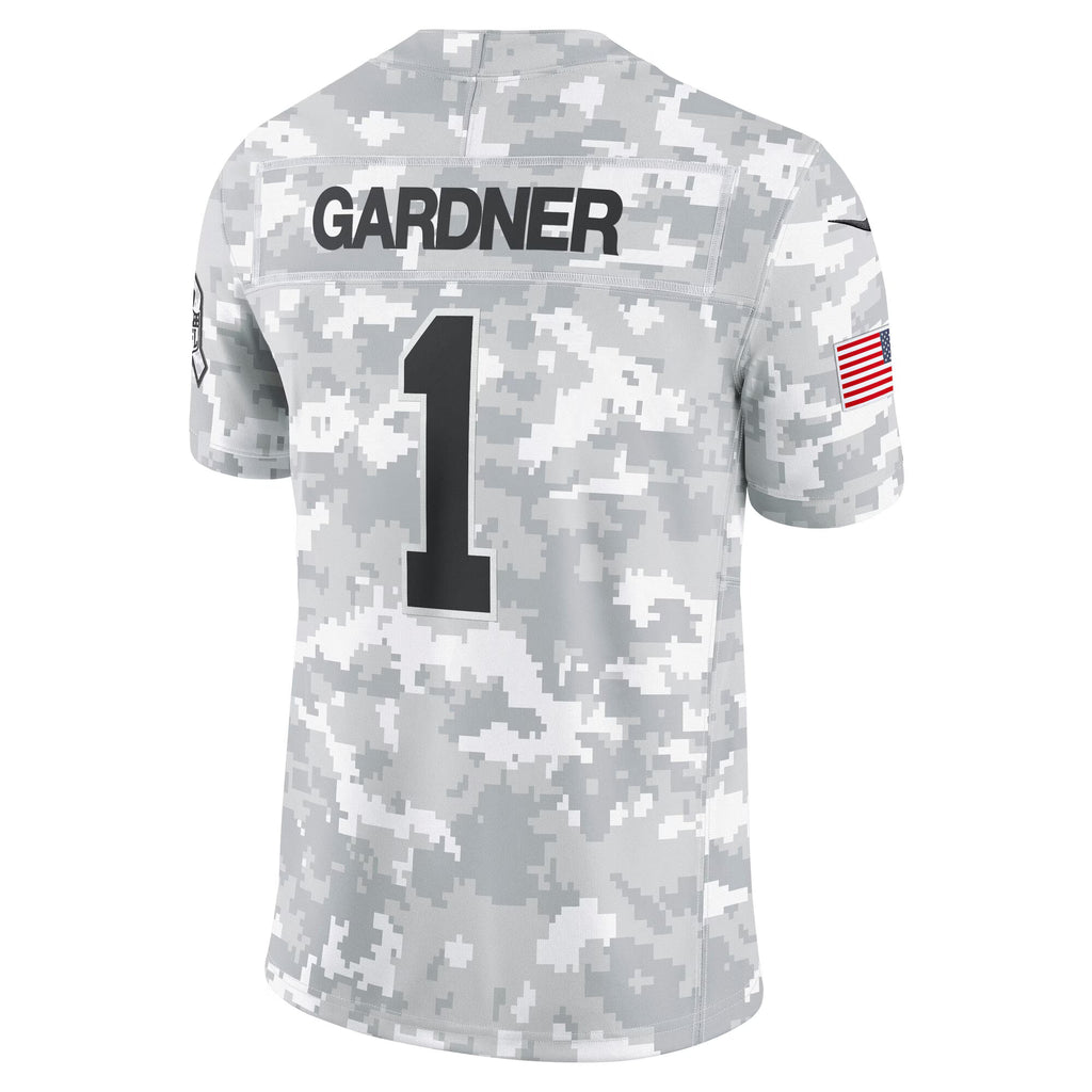 New York Jets Sauce Gardner Arctic Camo 2024 Salute to Service Limited Jersey