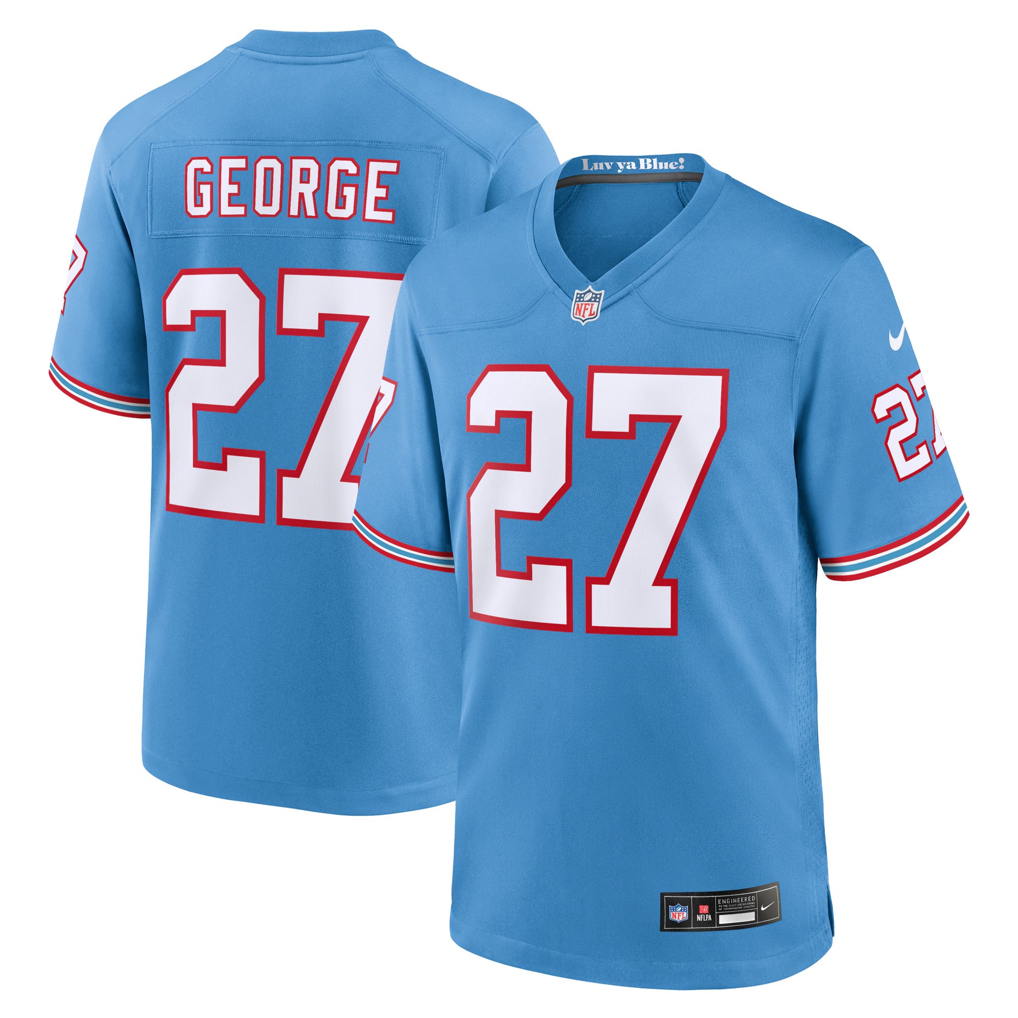 Tennessee Titans Eddie George Light Blue Retired Player Alternate Game Jersey