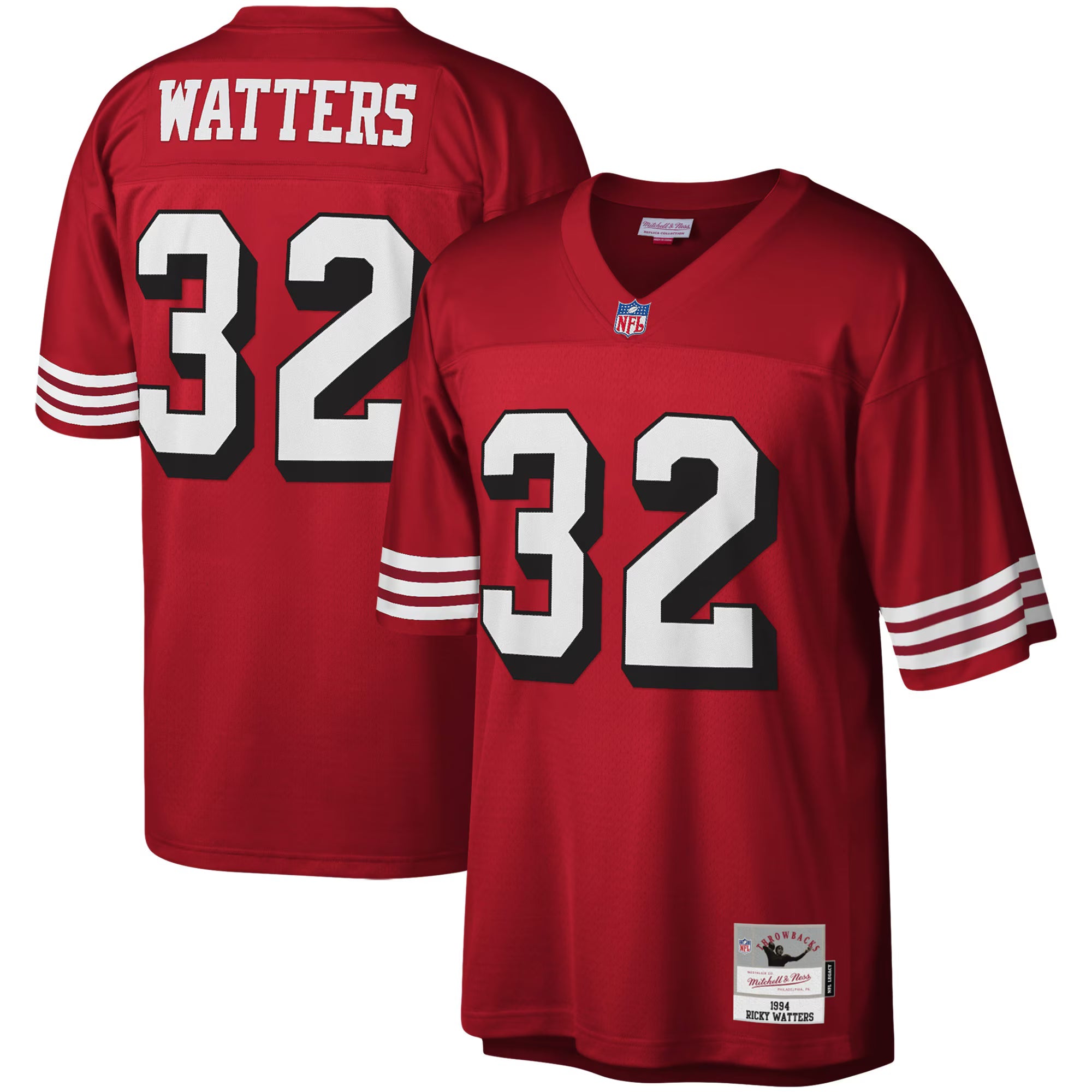 San Francisco 49ers Ricky Watters Mitchell & Ness Scarlet Legacy Replica Jersey