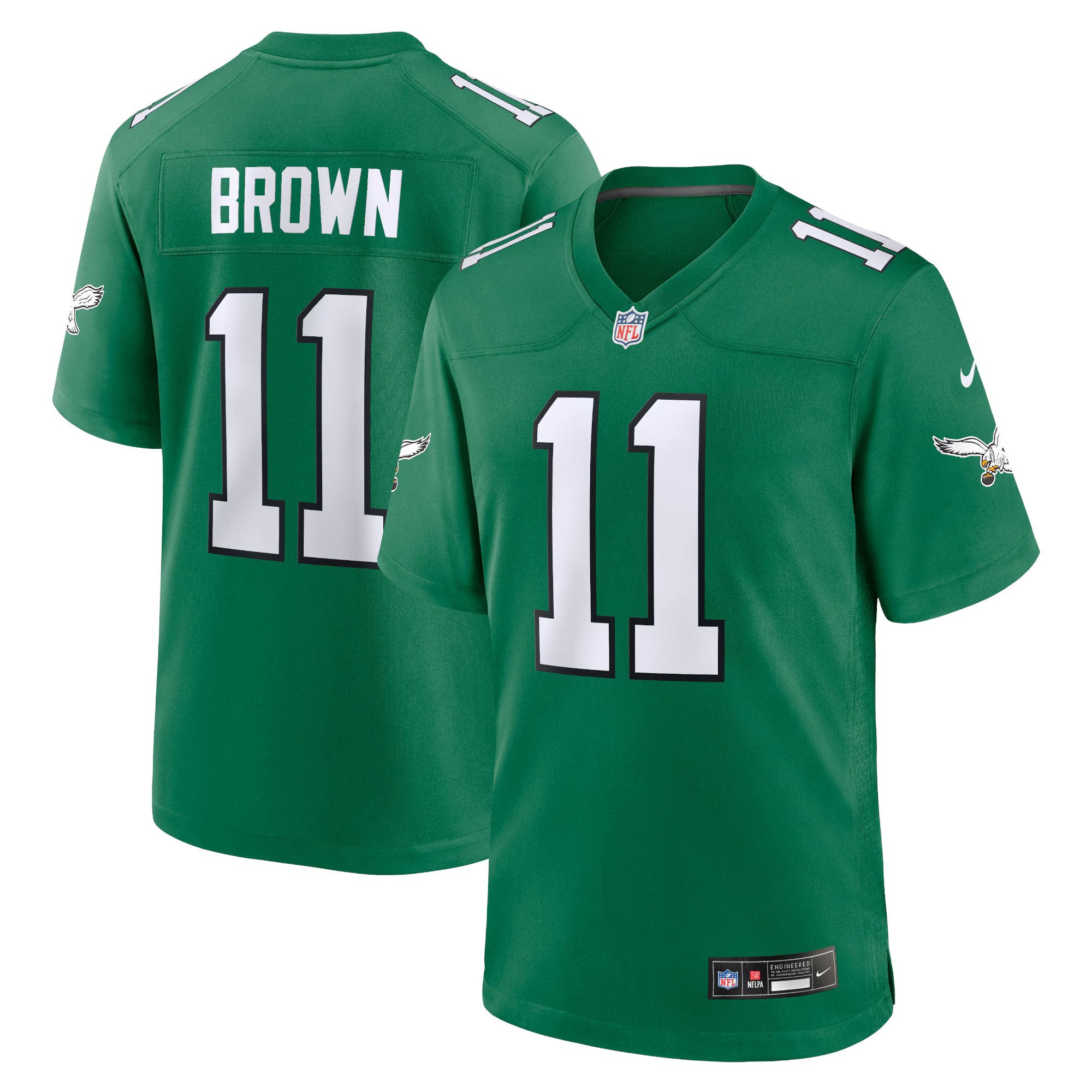 Philadelphia Eagles A.J. Brown Kelly Green Alternate Game Player Jersey