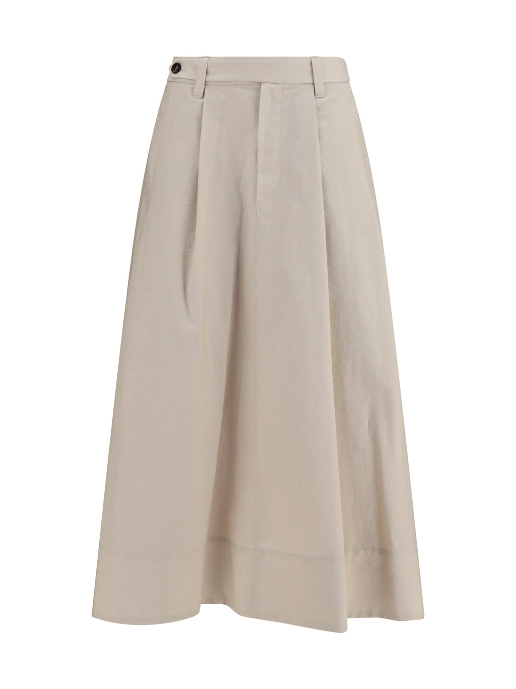 Brunello Cucinelli Women Cotton Poplin Skirt With Monili Detail