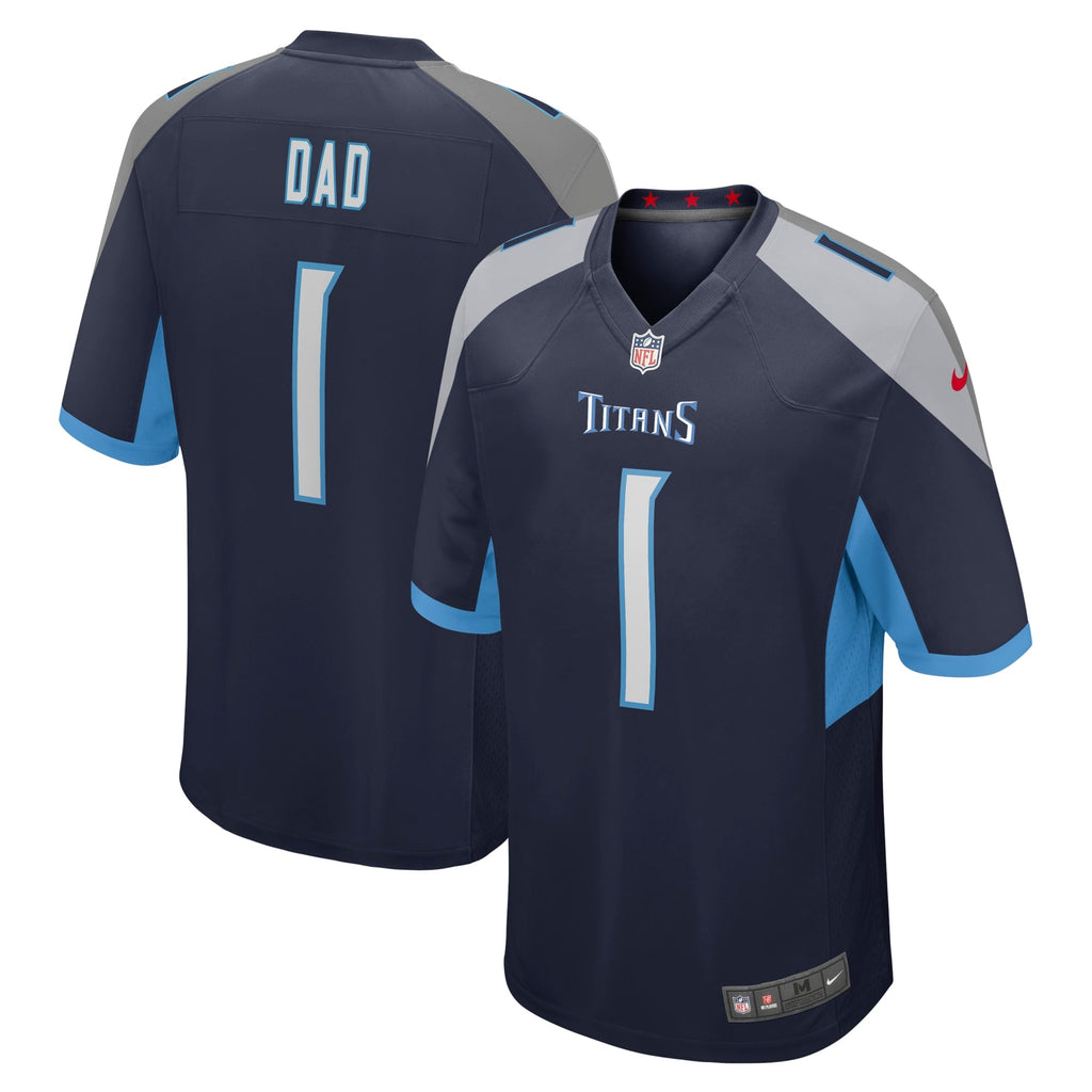 Tennessee Titans Number 1 Dad Navy Game Jersey