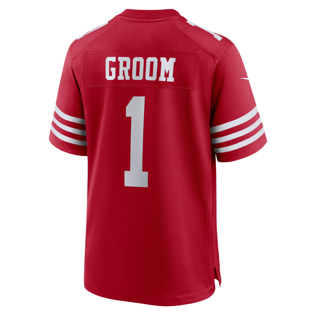 San Francisco 49ers Number 1 Groom Scarlet Game Jersey