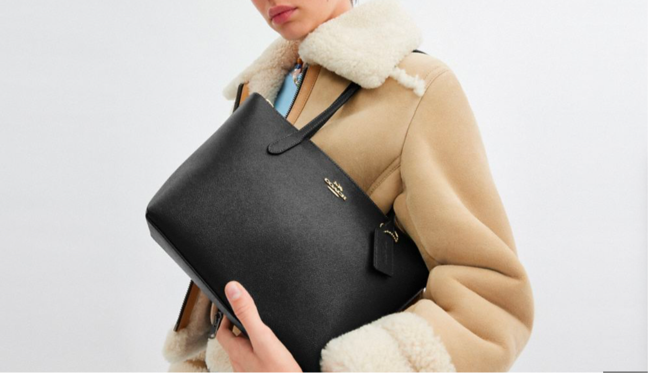 NWT Coach Fiona Zip Tote In Leather Gold/Black