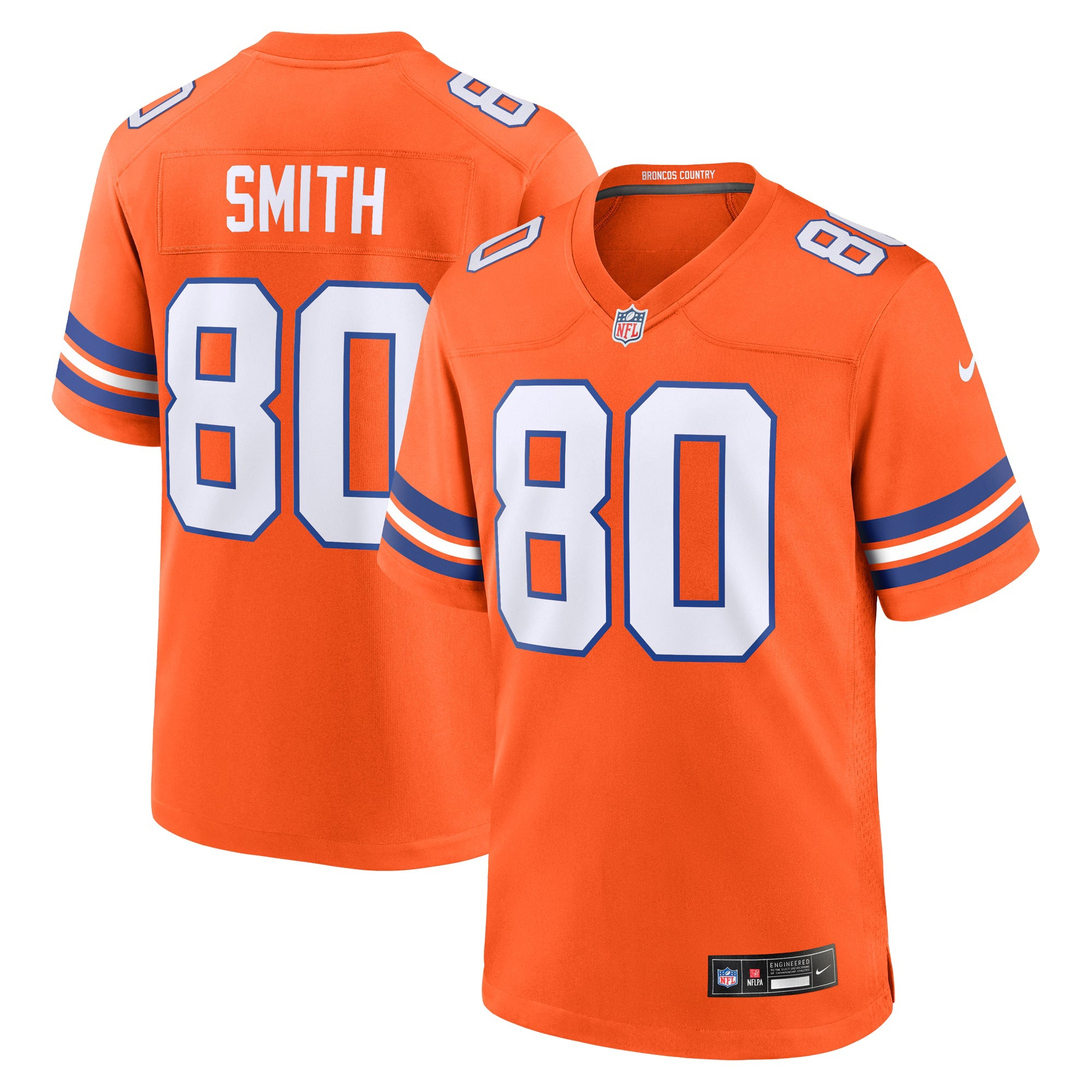 Denver Broncos Rod Smith Orange Retired Player Alternate Game Jersey