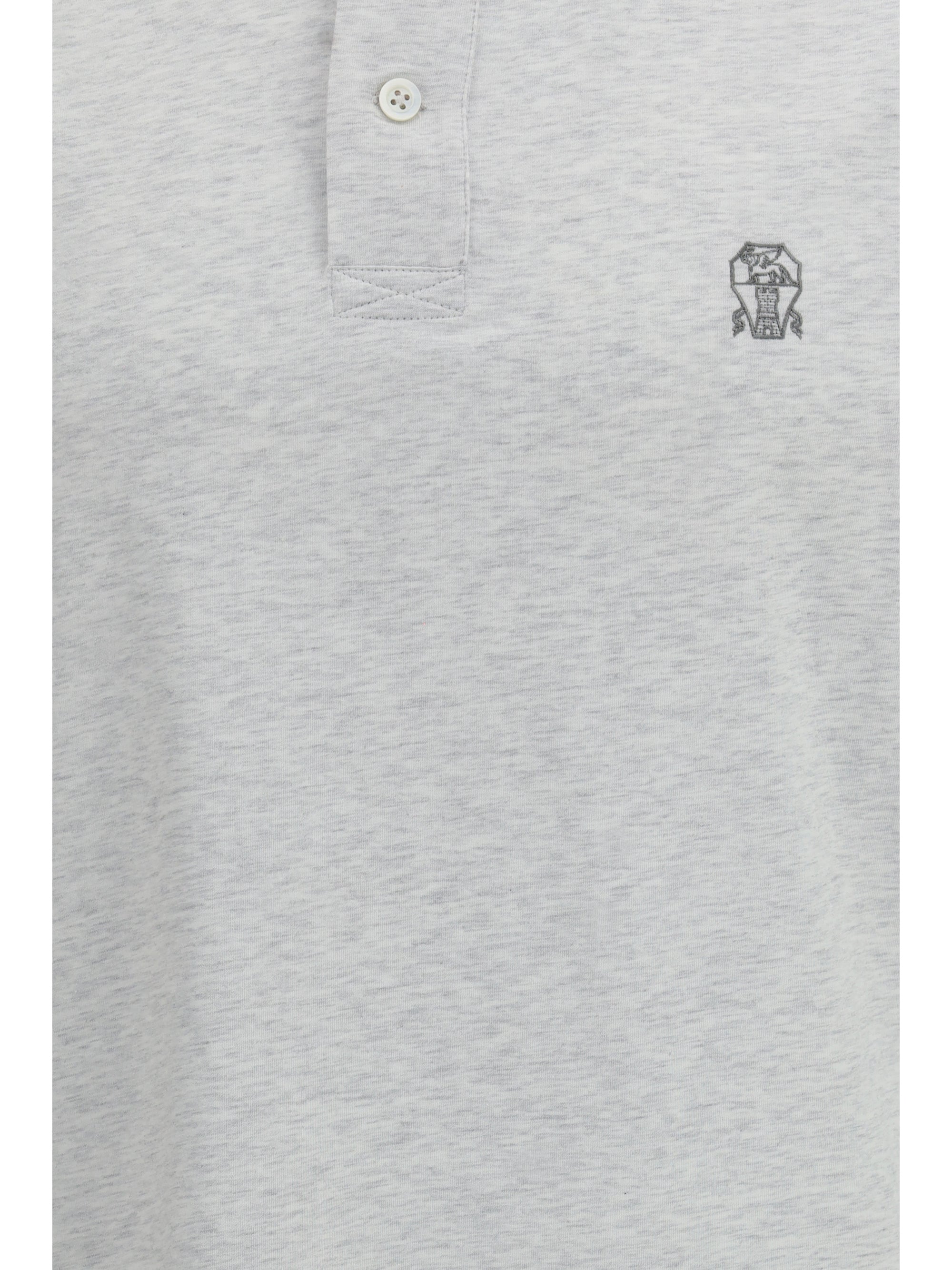 Brunello Cucinelli Men Polo In Cotton Jersey With Short Sleeves