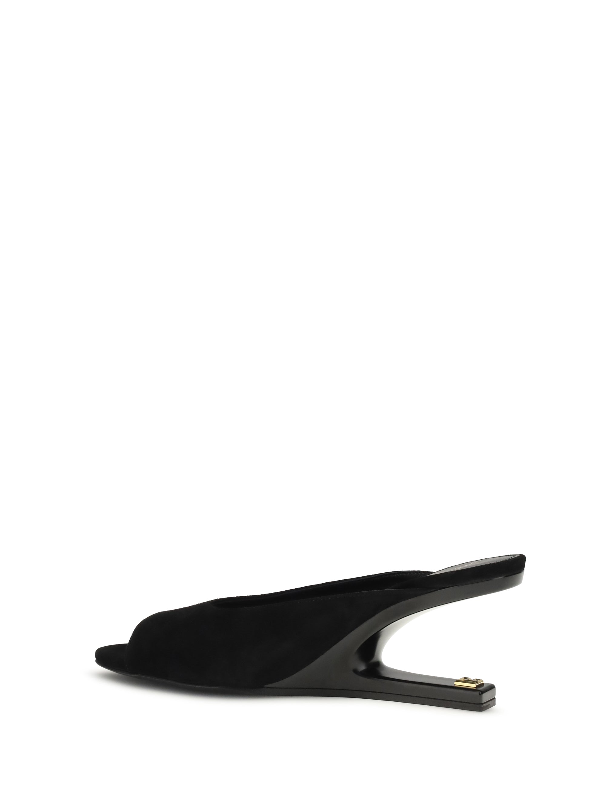 Balmain Women Suede Open-Toe Mules