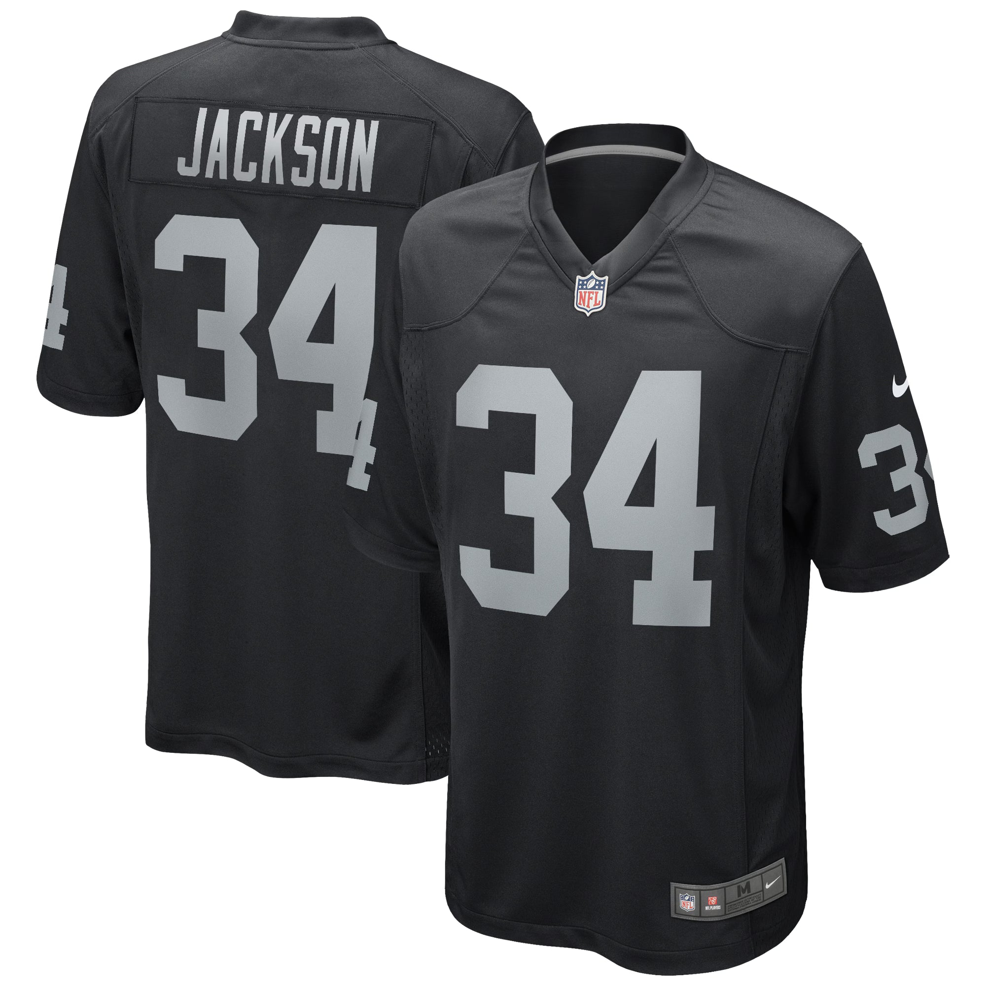 Las Vegas Raiders Bo Jackson Black Game Retired Player Jersey
