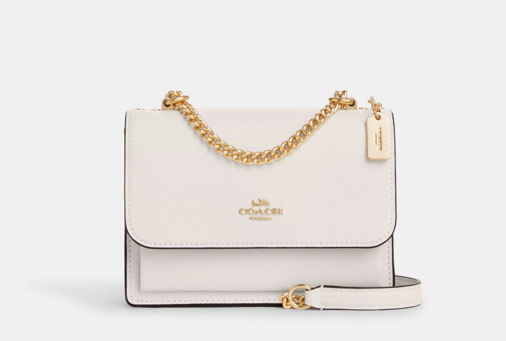 NWT Coach Mini Klare Crossbody Leather Bag In Gold/Chalk