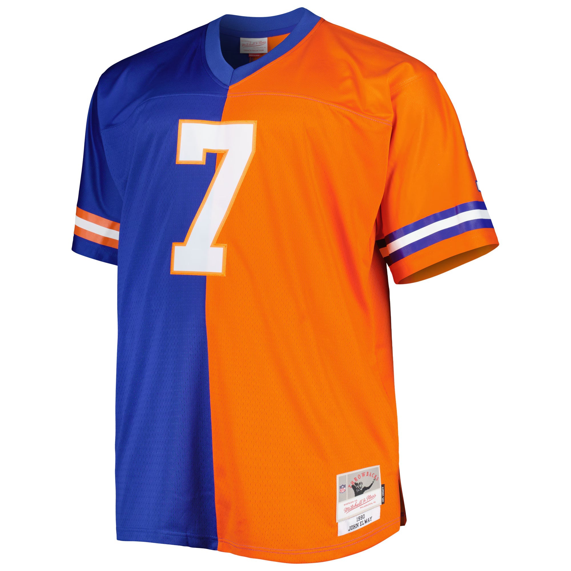 Denver Broncos John Elway Mitchell & Ness Royal/Orange Big & Tall Split Legacy Retired Player Replica Jersey