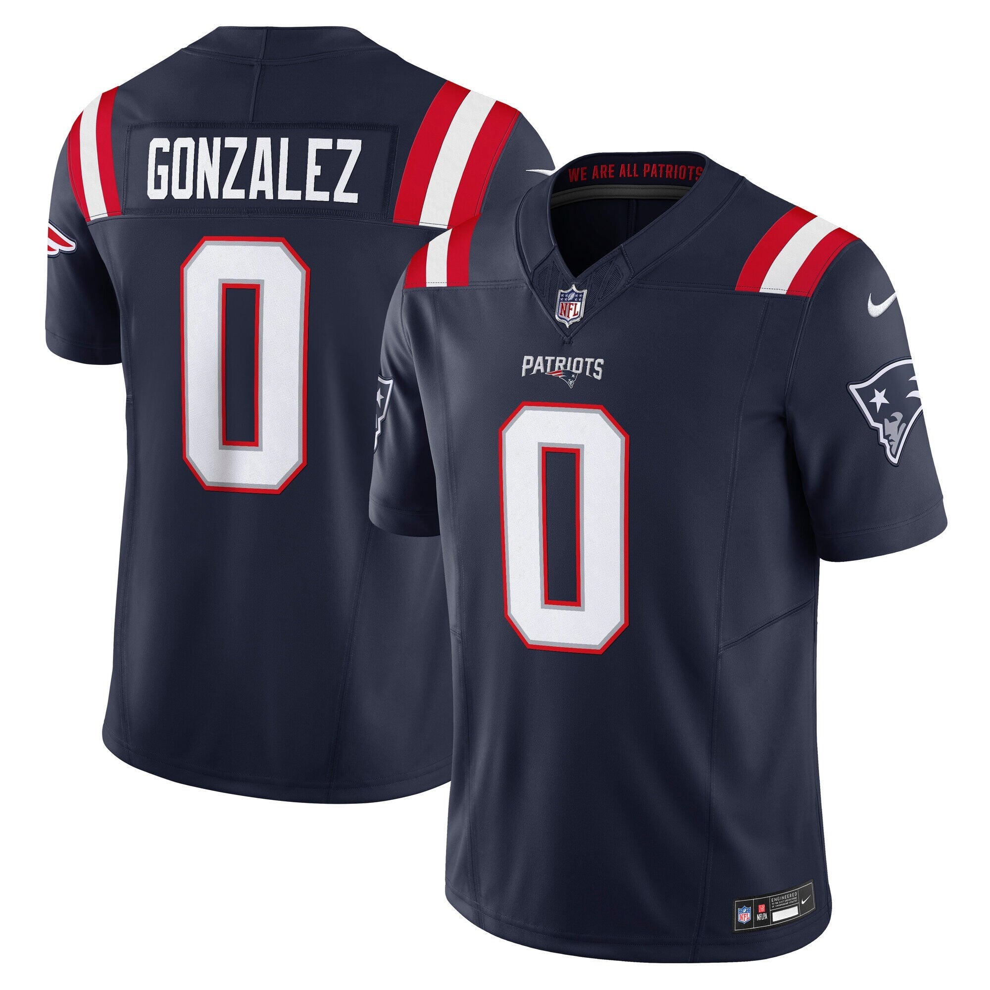 New England Patriots Christian Gonzalez Navy Vapor F.U.S.E. Limited Jersey