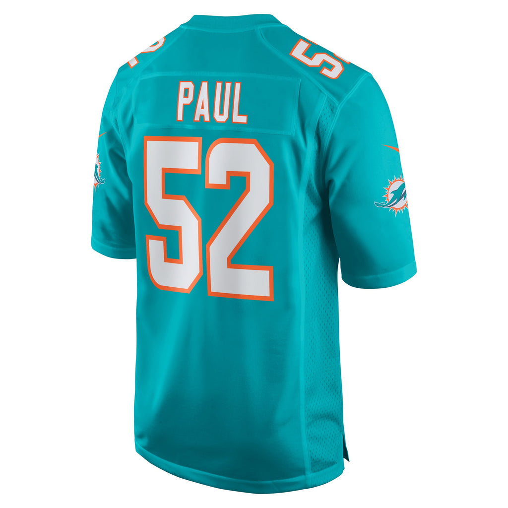 Miami Dolphins Patrick Paul Aqua Game Jersey