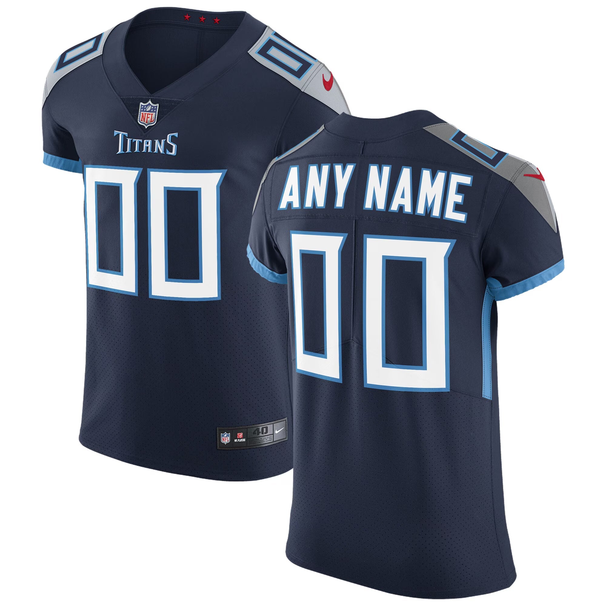 Tennessee Titans Navy Vapor Untouchable Custom Elite Jersey