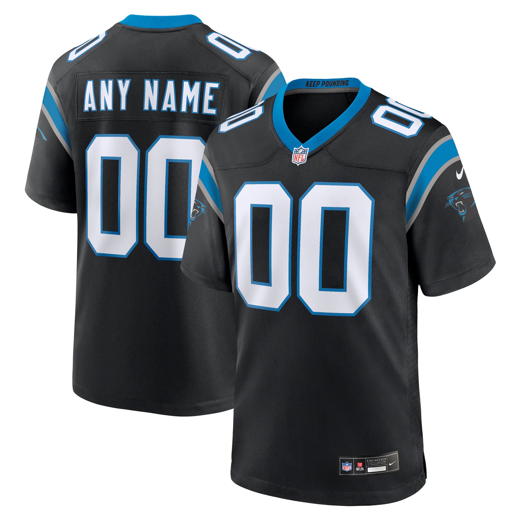 Carolina Panthers Black Custom Game Jersey