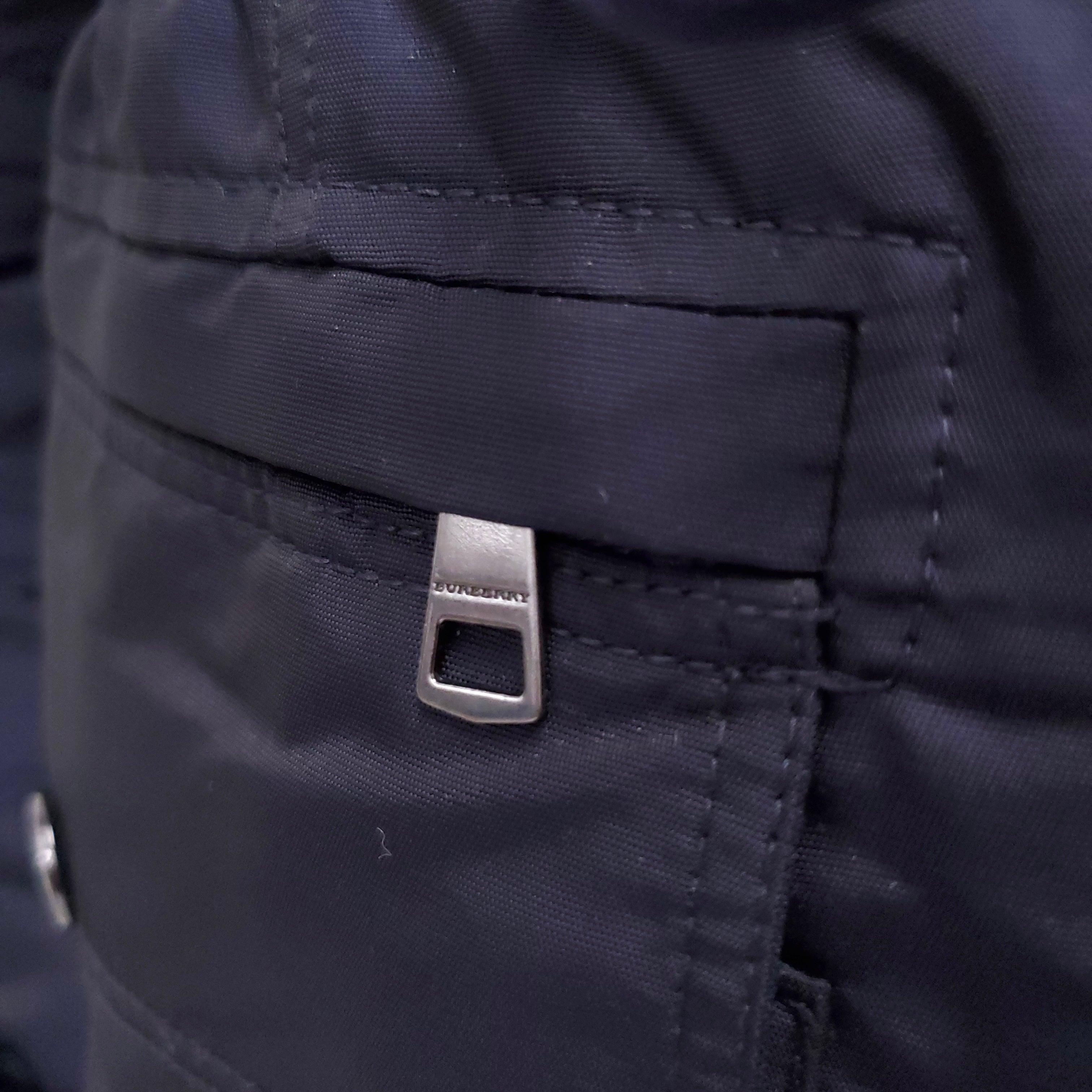 BURBERRY BRIT NAVY COAT WITH FUR HOOD - SIZE 2