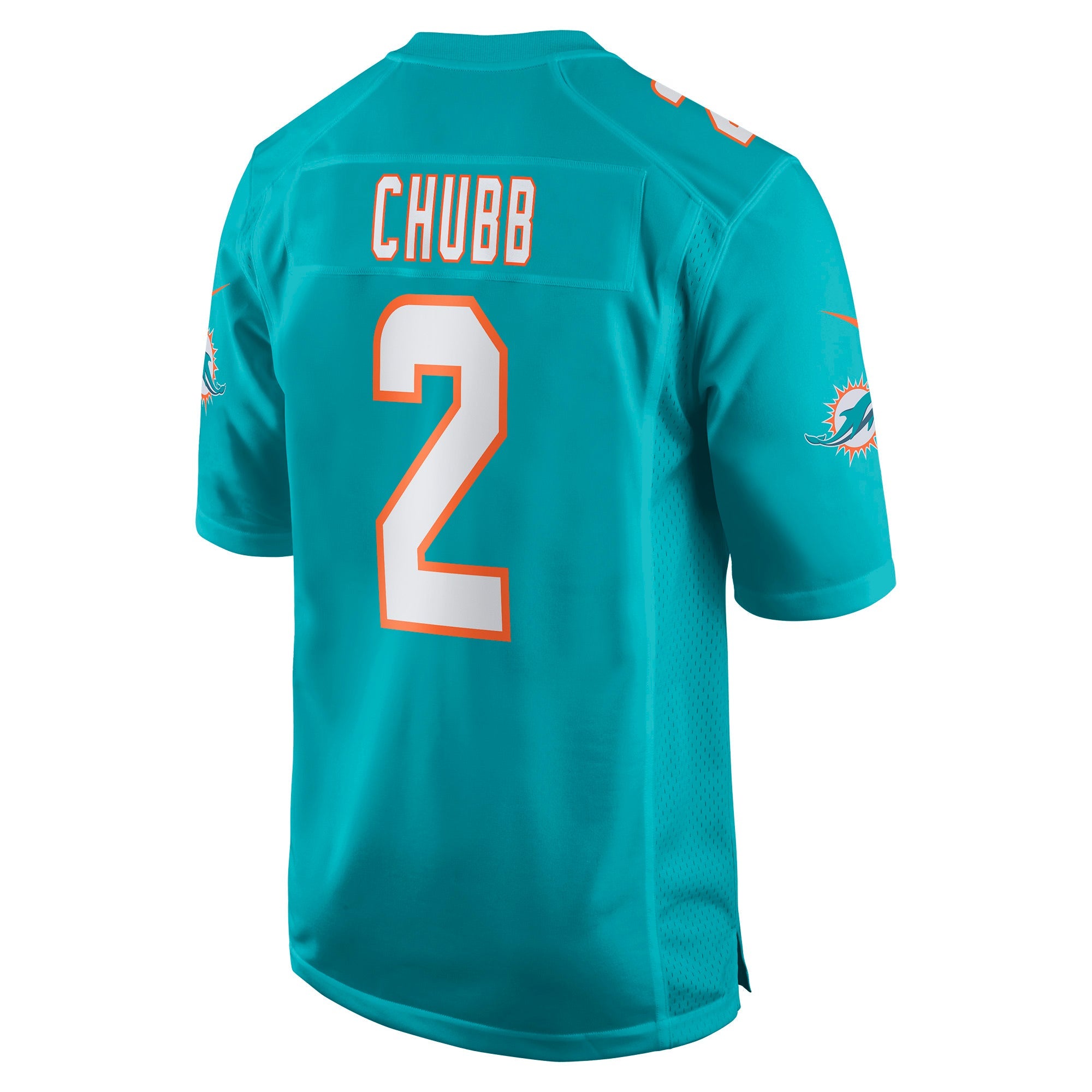 Miami Dolphins Bradley Chubb Aqua Game Player Jersey