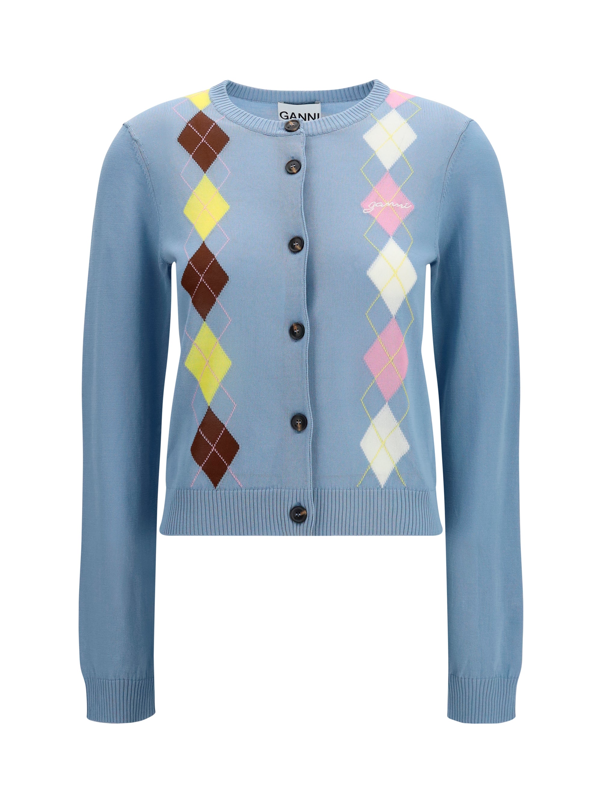 Ganni Women Diamond-Pattern Cardigan