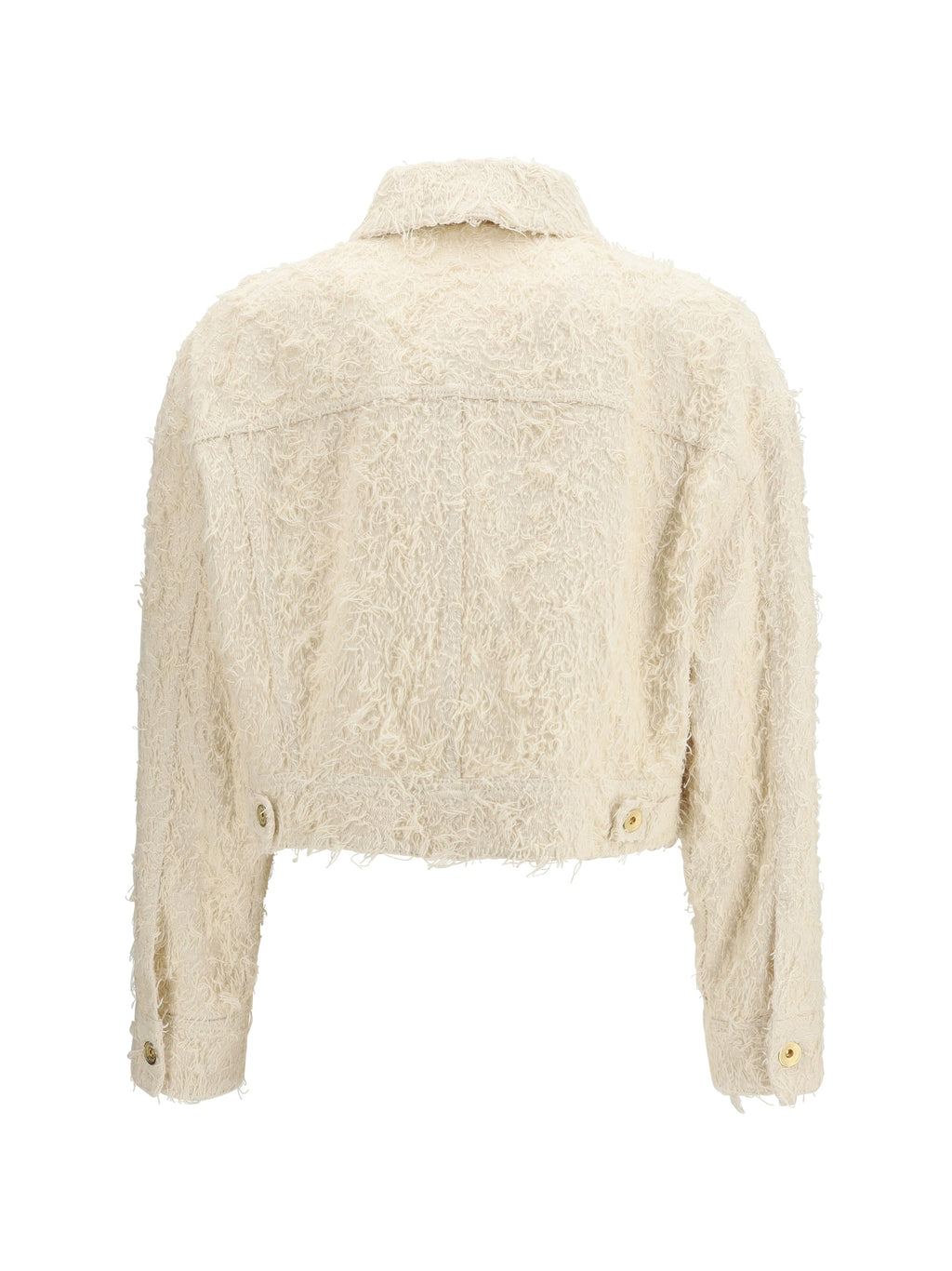 Brunello Cucinelli Women Fuzzy Dyed Denim Outerwear Jacket With Monili