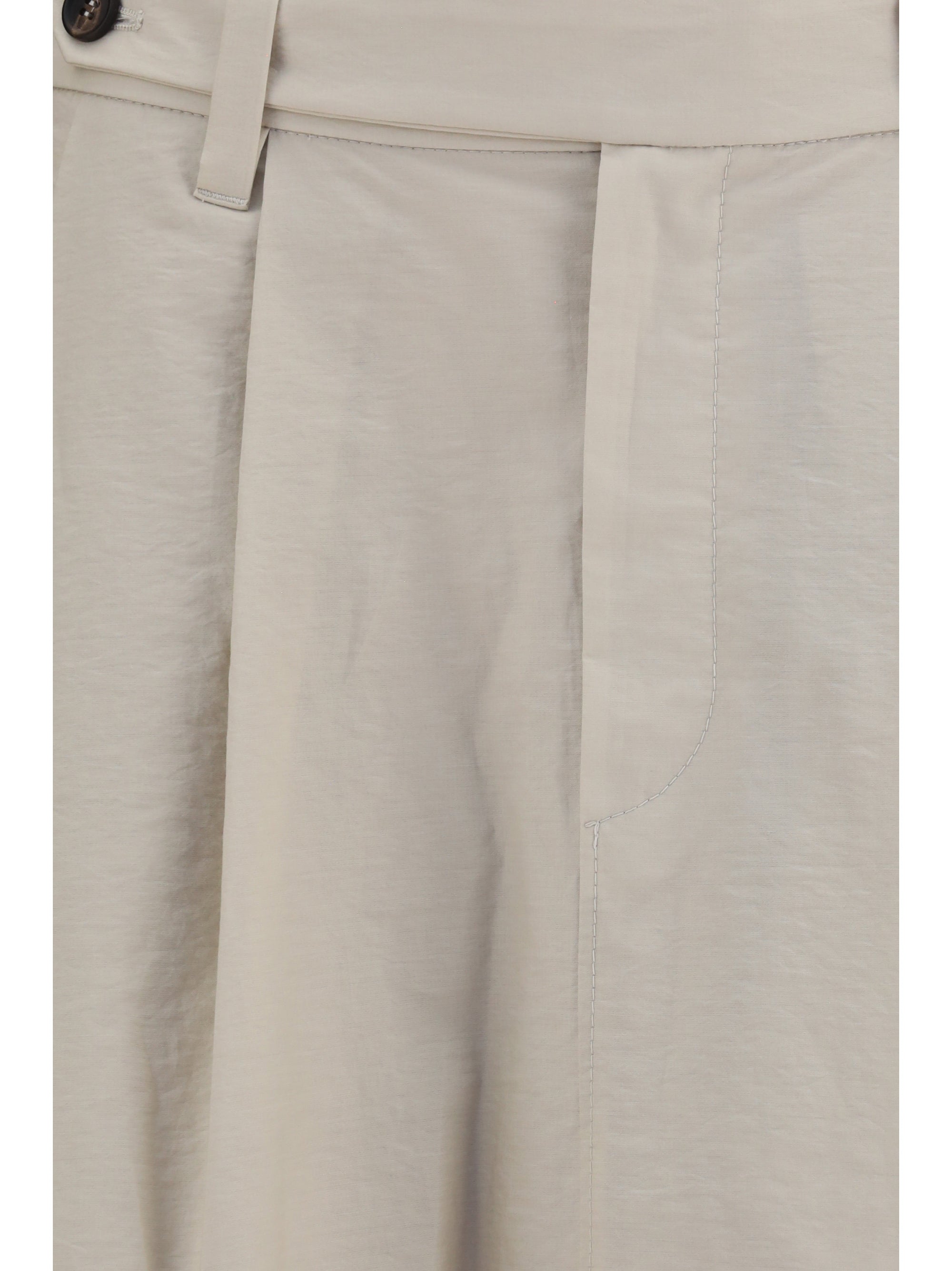 Brunello Cucinelli Women Cotton Poplin Skirt With Monili Detail