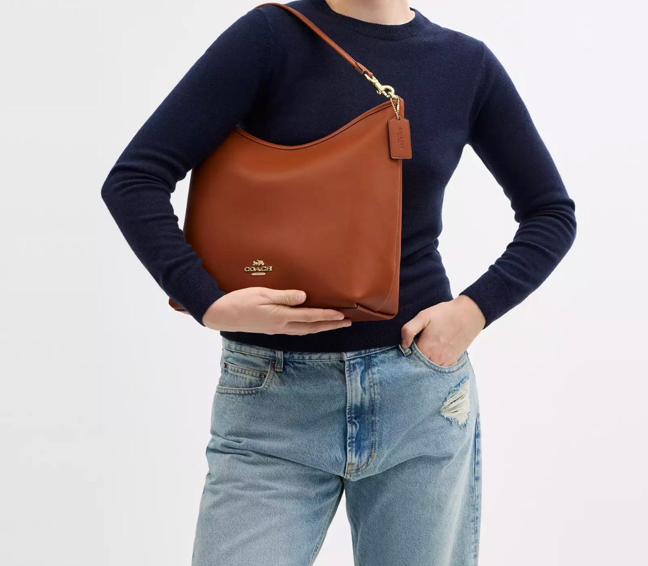 NWT Coach Large Laurel Shoulder Bag in Gold/Tan
