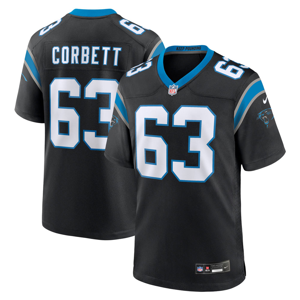 Carolina Panthers Austin Corbett Black Team Game Jersey