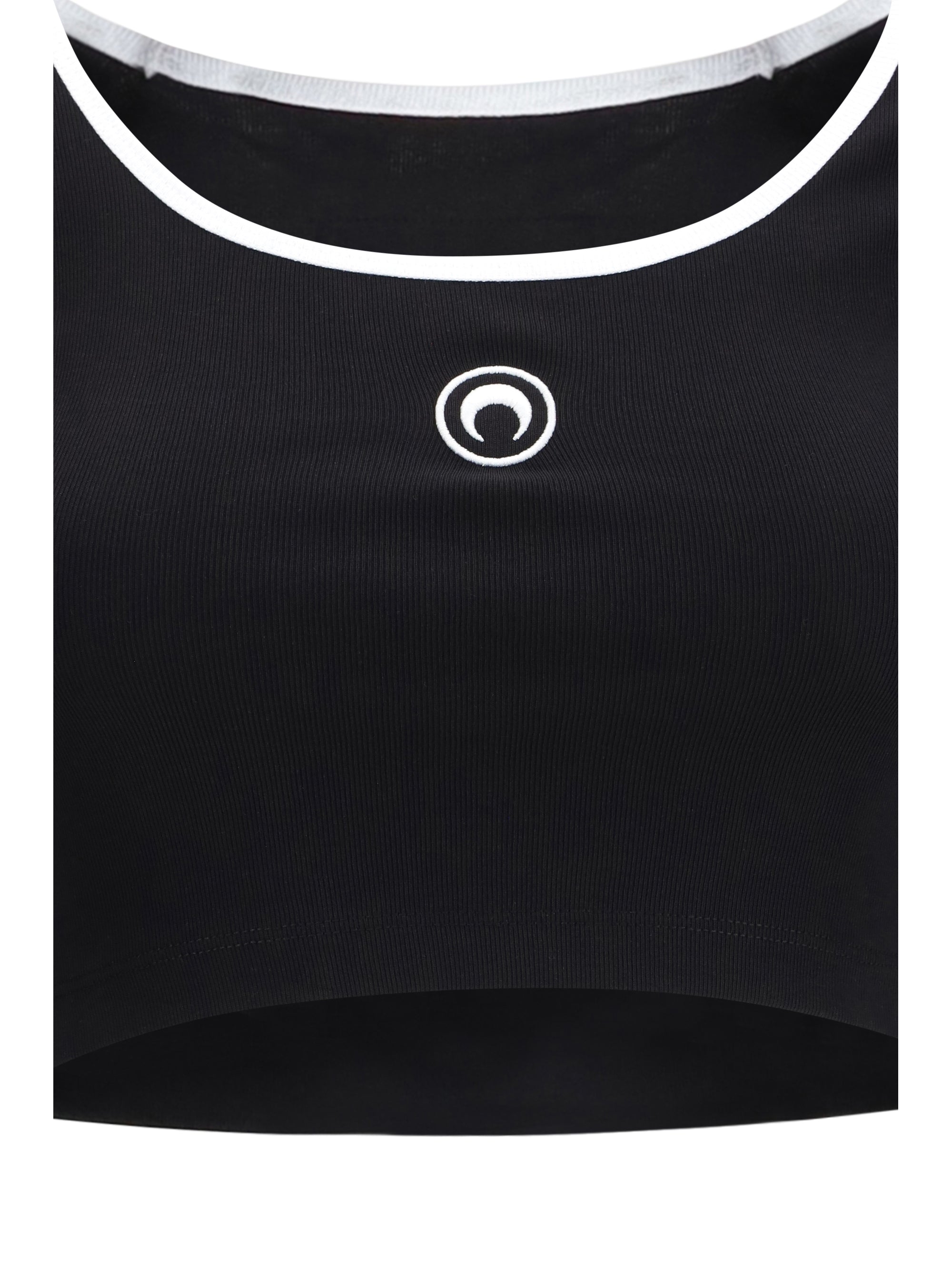 Marine Serre Women Moon Logo Bicolor Jersey Roundneck T-Shirt