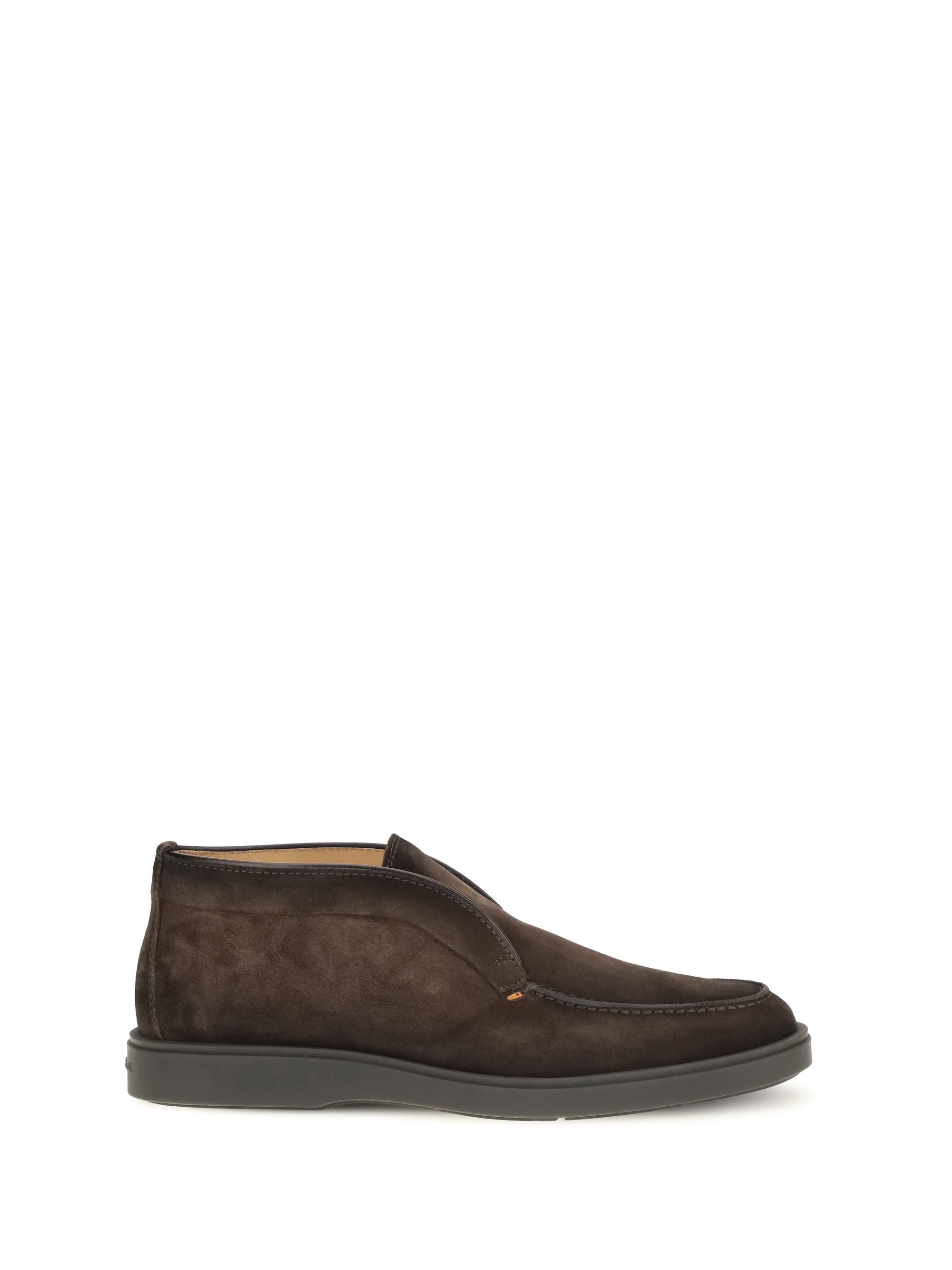 Santoni Men Suede Slip-On Ankle Boots