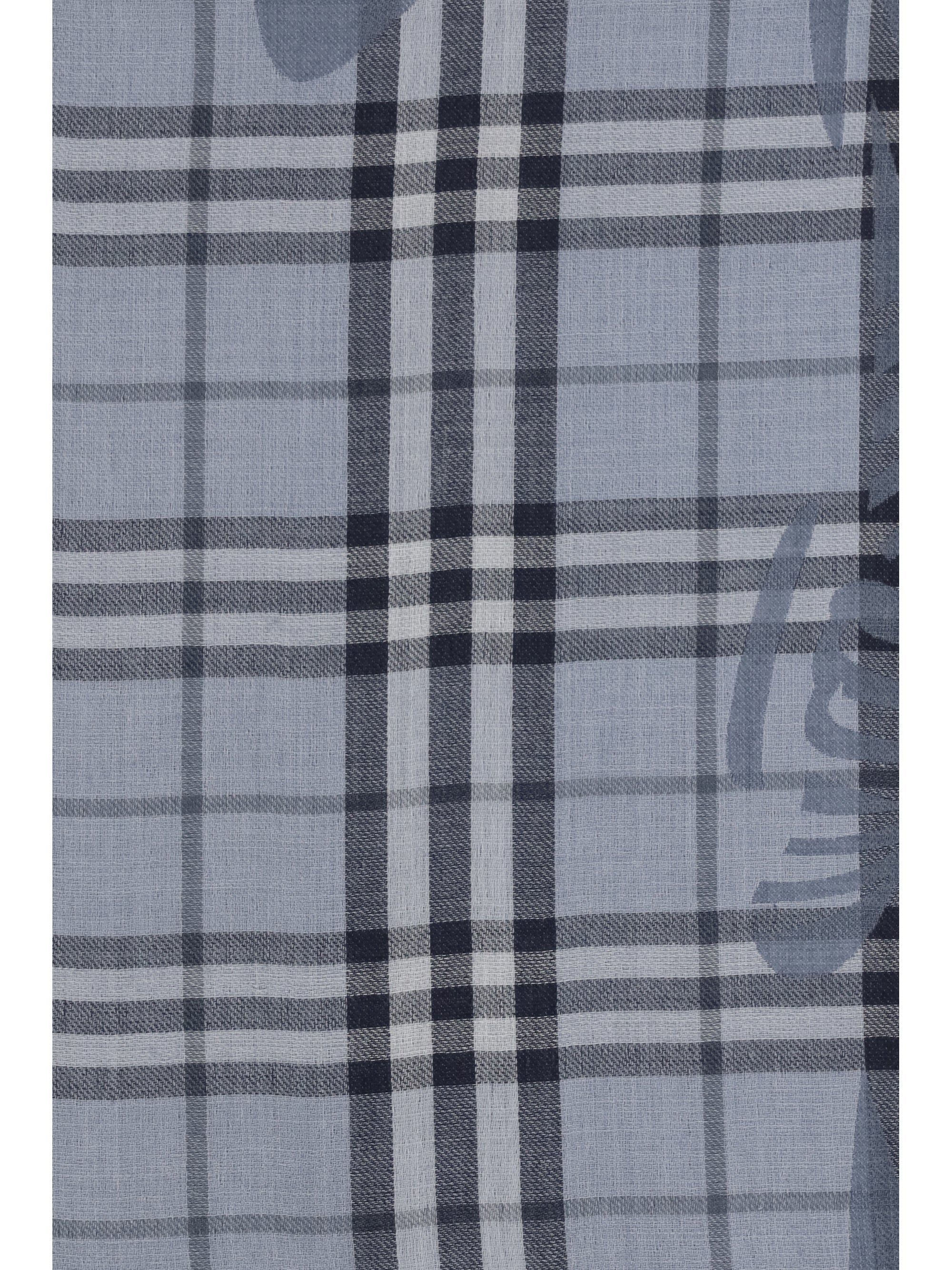 Burberry Women Knight Check Wool And Silk Scarf