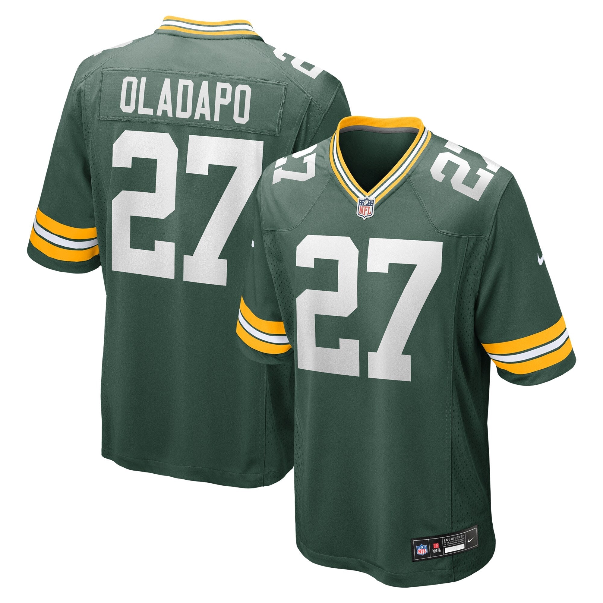Green Bay Packers Kitan Oladapo Green Game Jersey