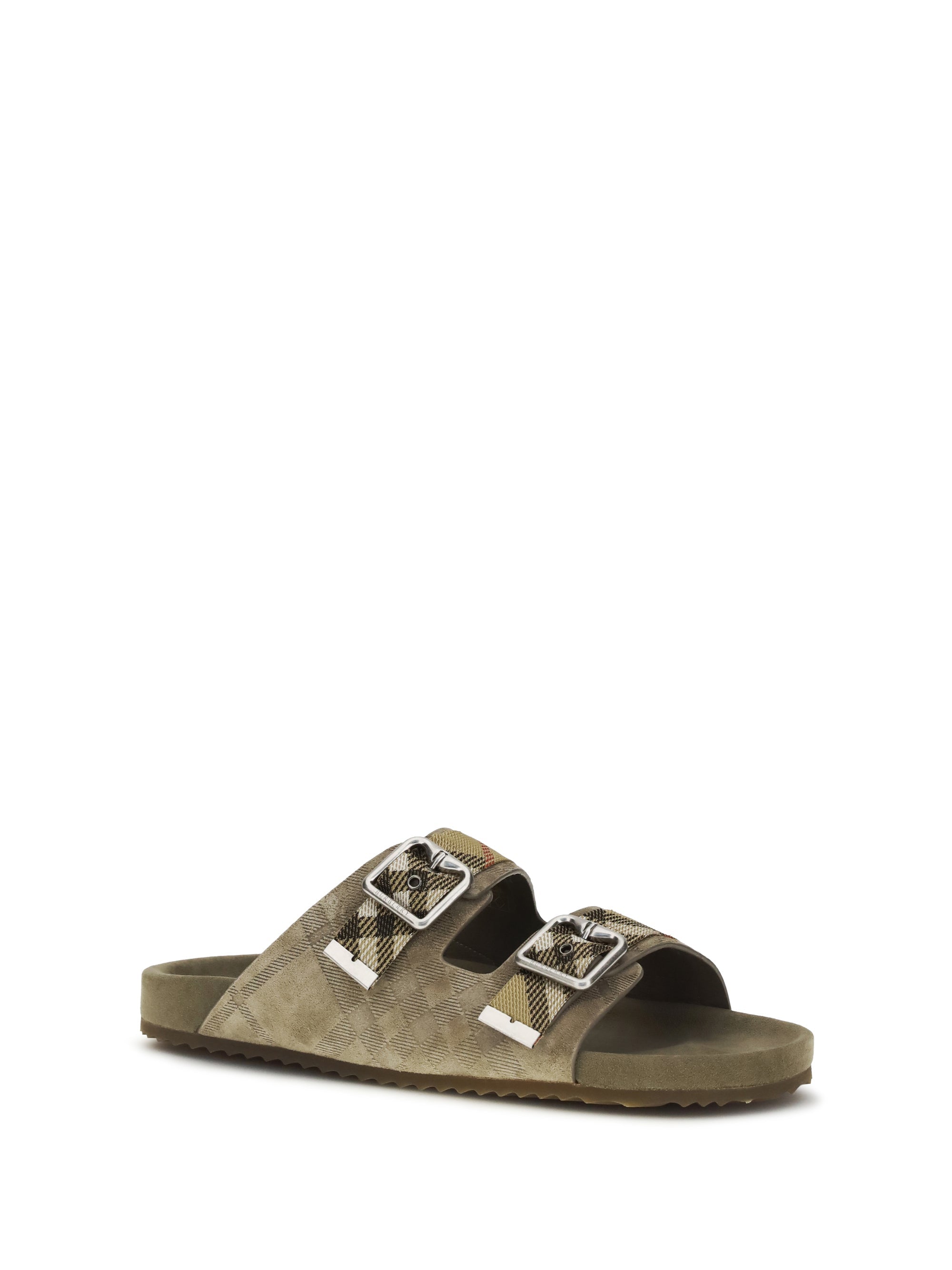 Burberry Men Urchin Suede Check Sandals