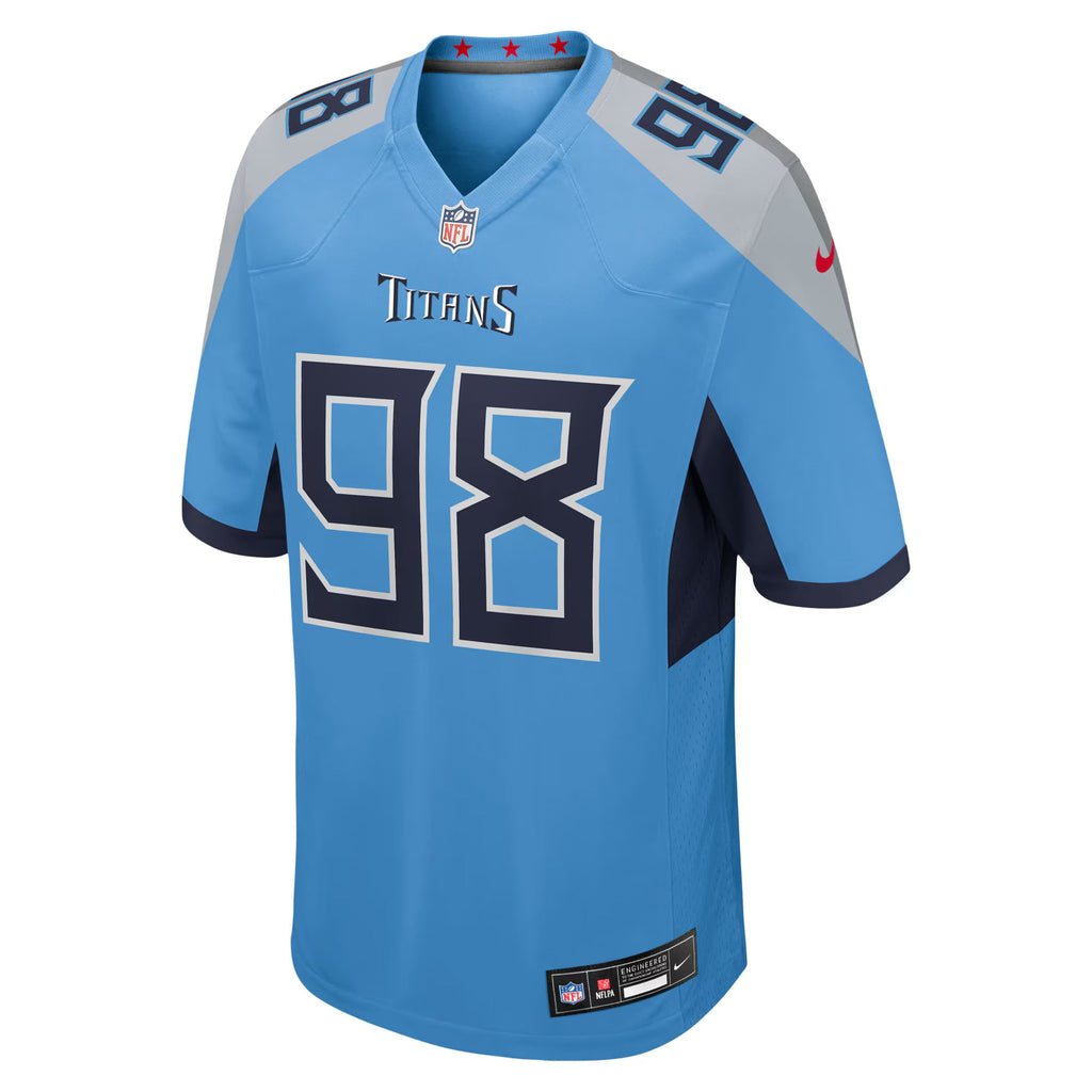 Tennessee Titans Jeffery Simmons Light Blue Team Game Jersey