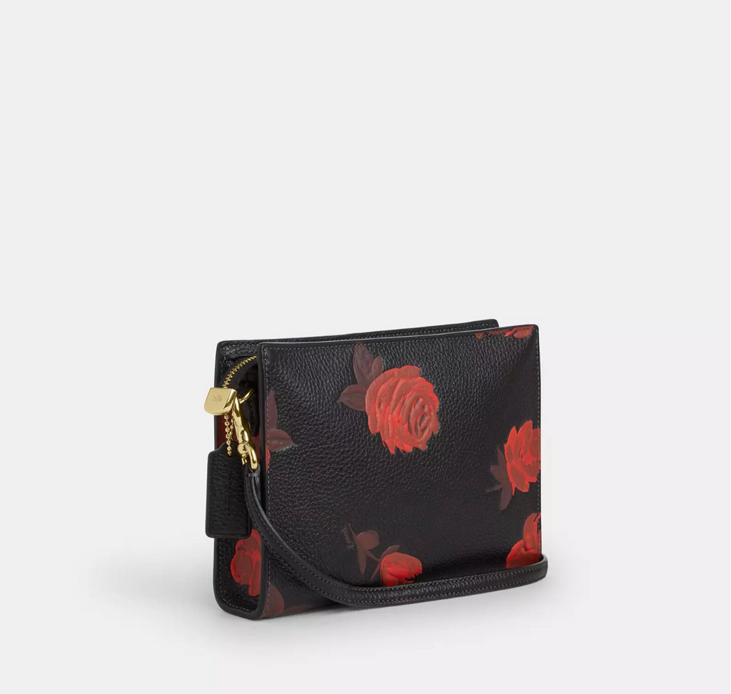 NWT Coach Slim Crossbody Leather Bag With Floral Print