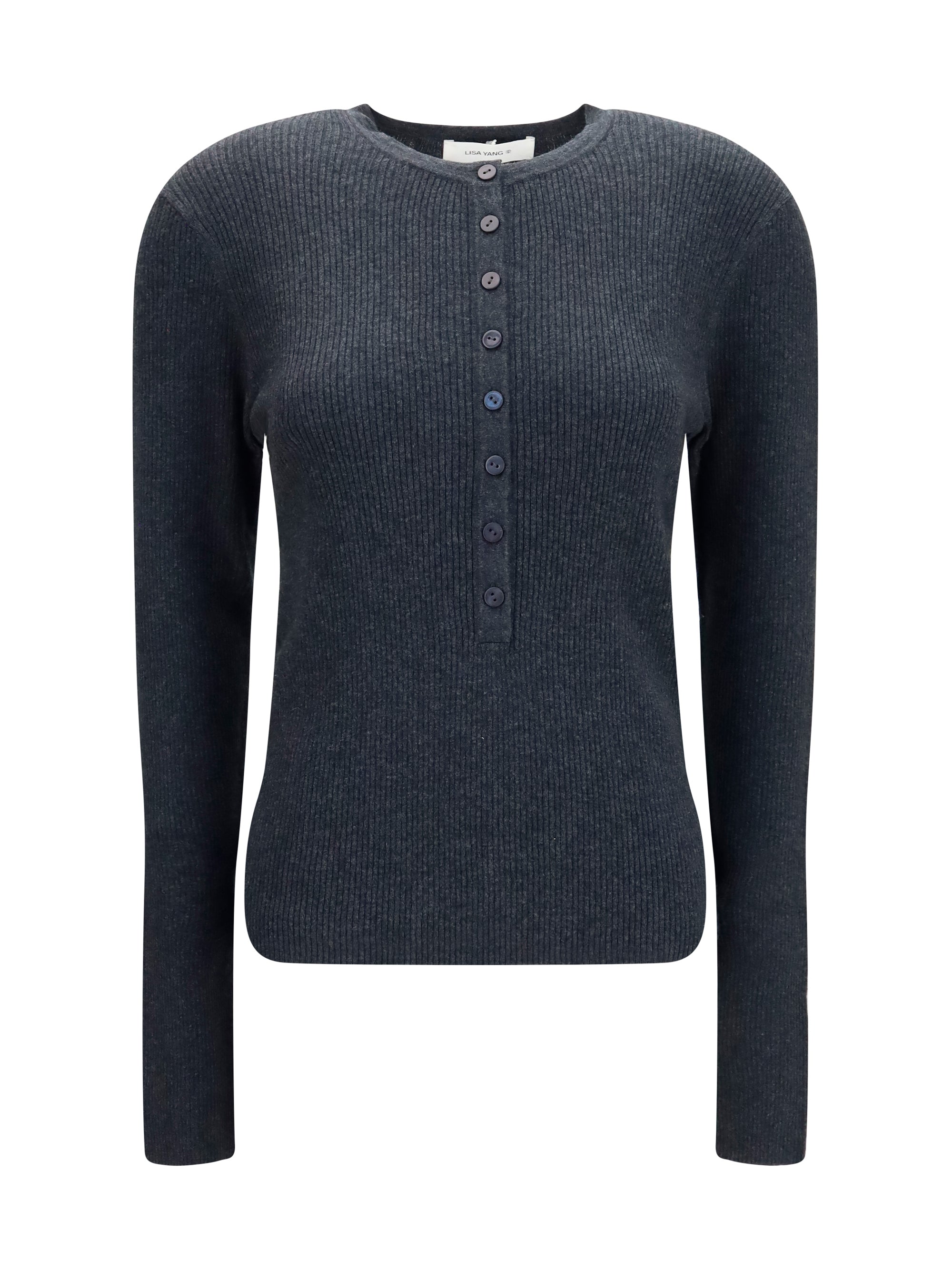 Lisa Yang Women Airi Henley Sweater In Cotton And Cashmere
