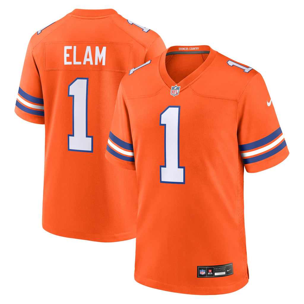 Denver Broncos Jason Elam Orange Retired Player Alternate Game Jersey