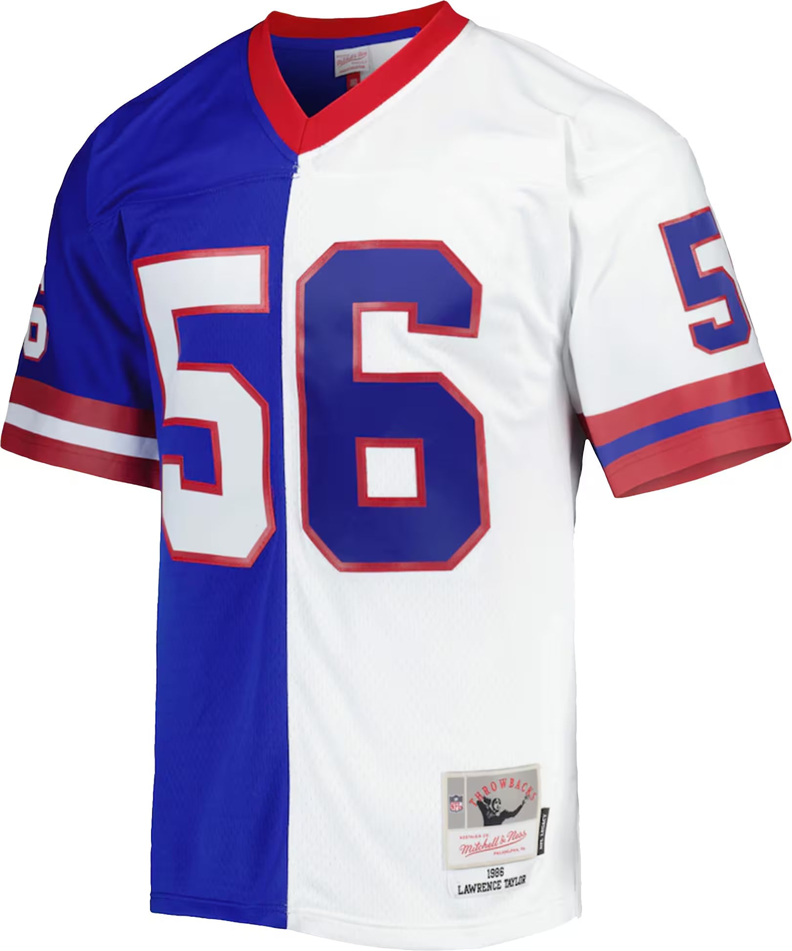 New York Giants Lawrence Taylor Mitchell & Ness Royal/White 1986 Split Legacy Replica Jersey