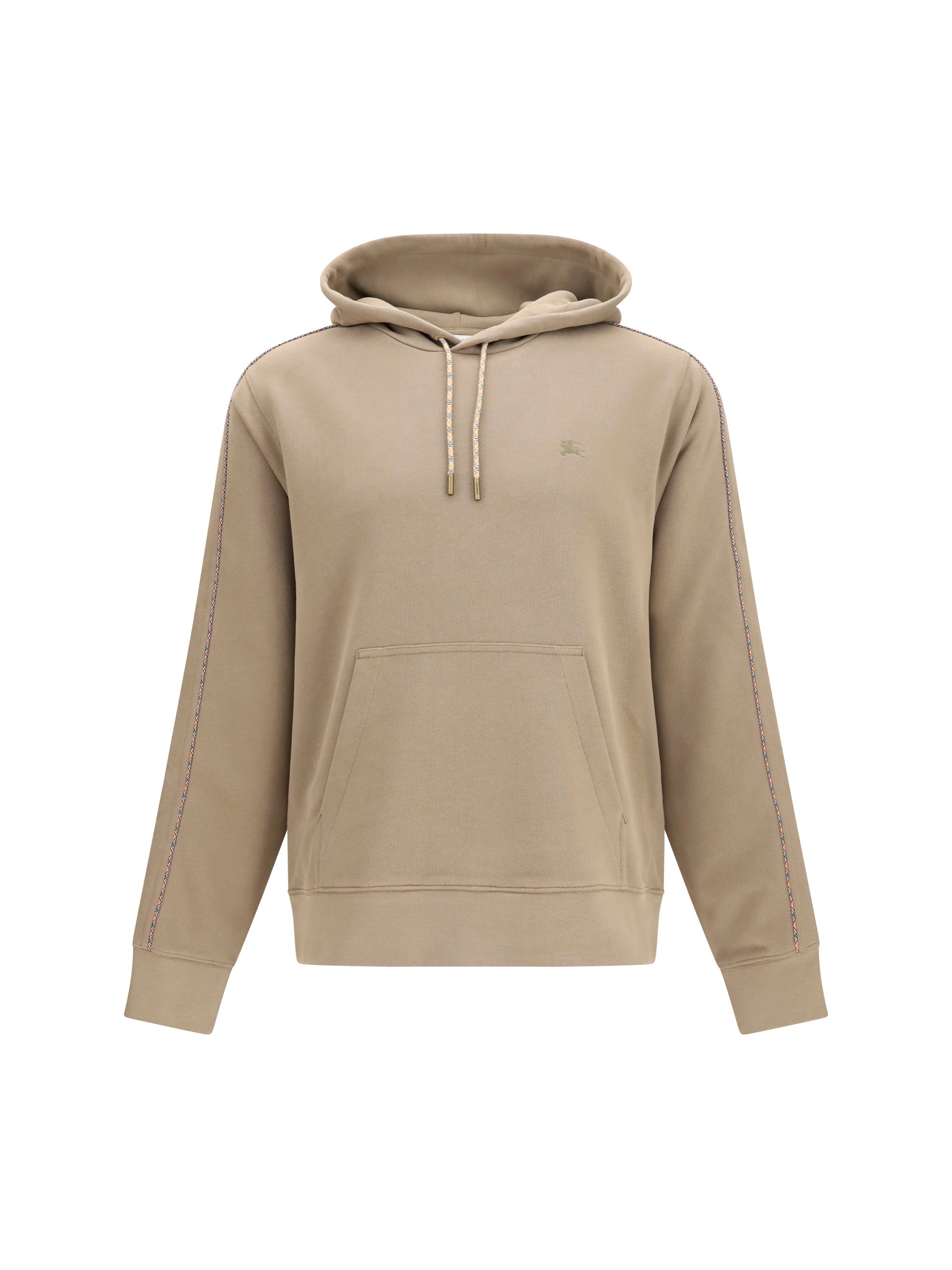 Burberry Men Check Hoodie With Drawstrings