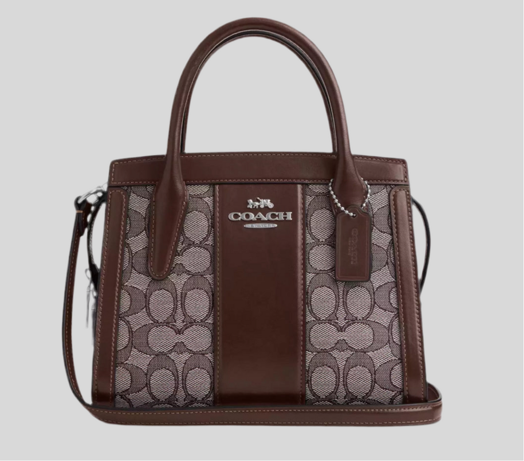 NWT Coach Andrea Carryall Bag In Signature Jacquard & Leather
