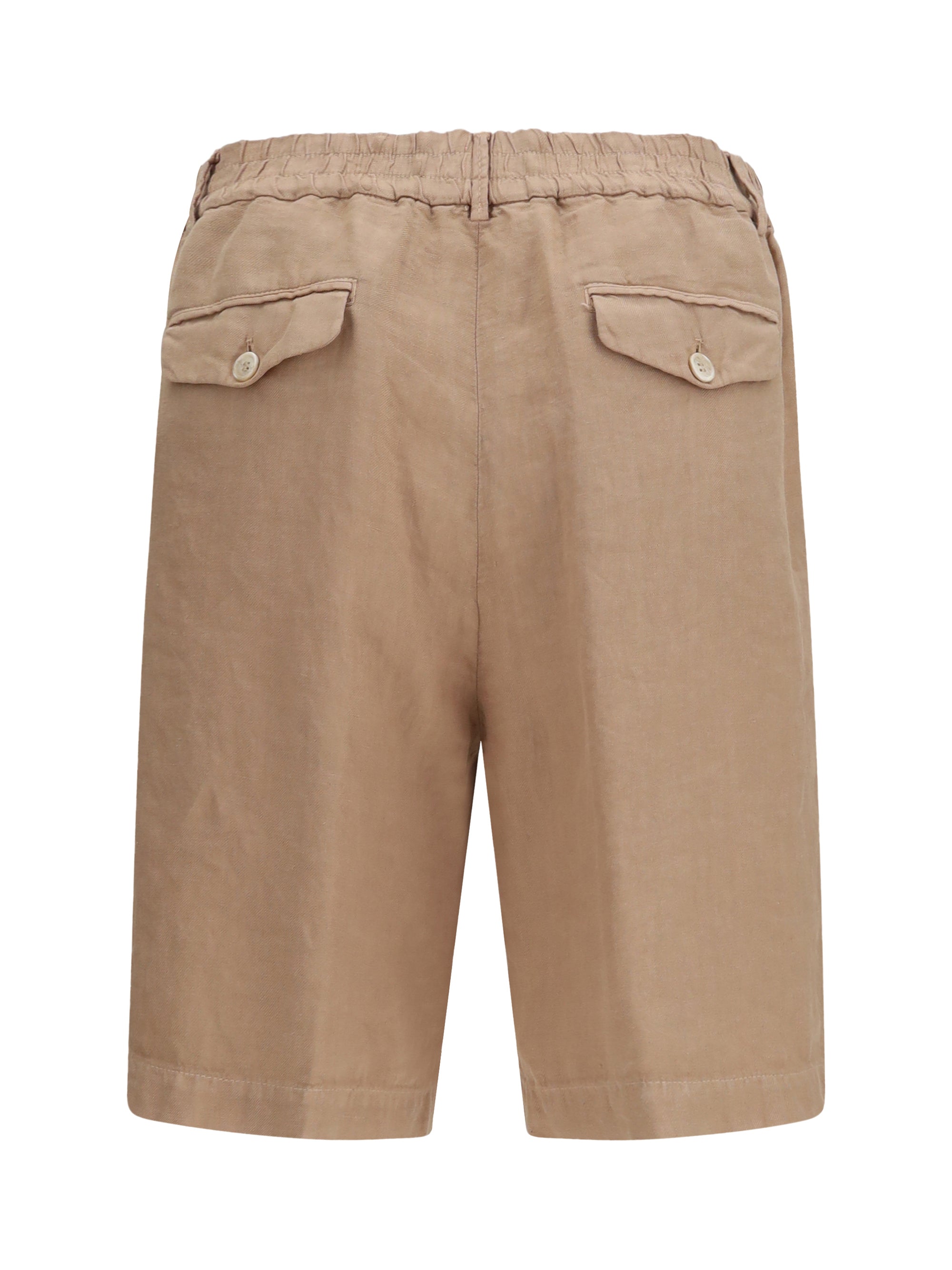 Brunello Cucinelli Men Lightweight Délavé Linen Shorts