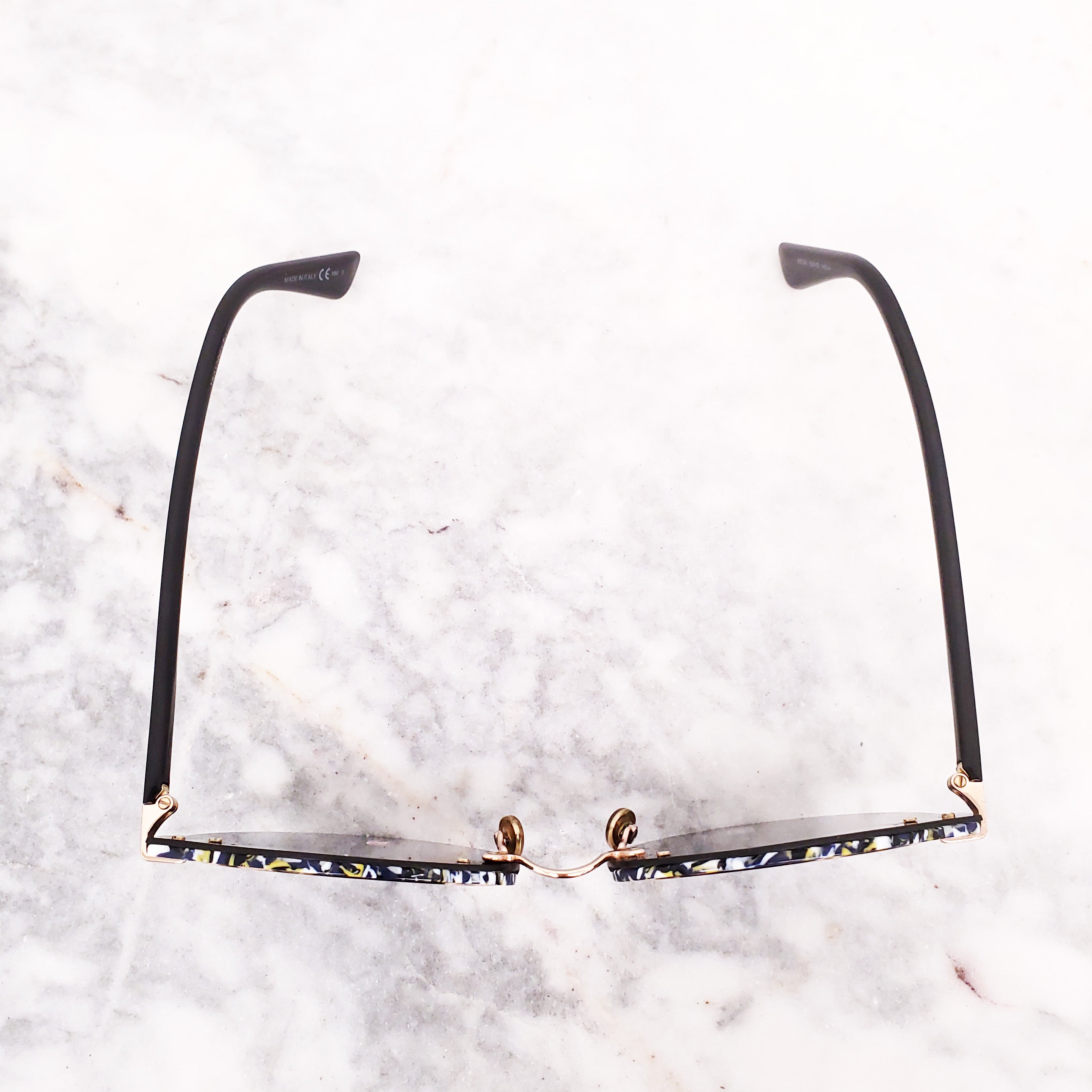 DIOR BLUE AND YELLOW OFFSET SUNGLASSES